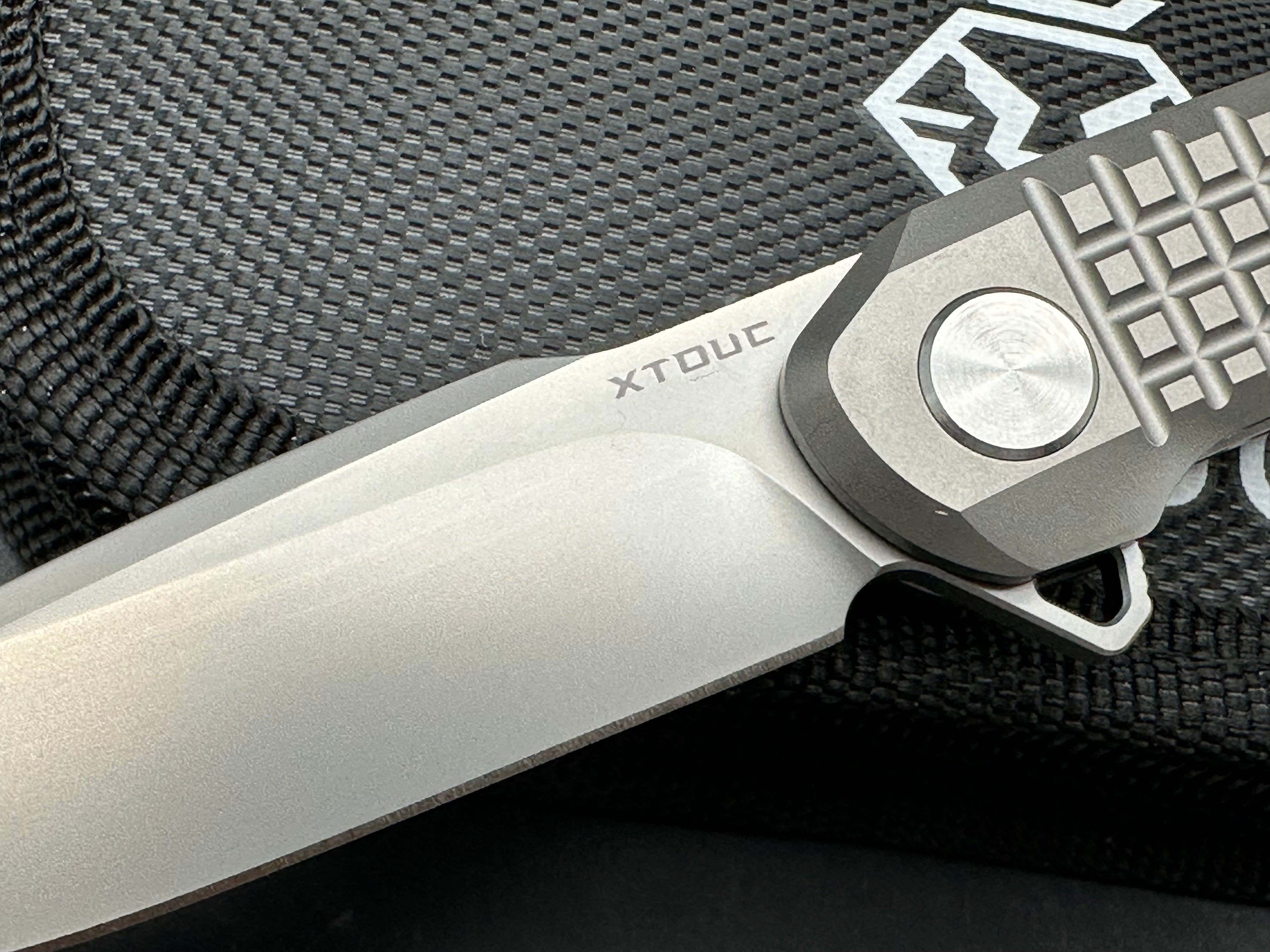 XTOUC RX302 M390 Sandblasted Blade with Titanium Frag Handle