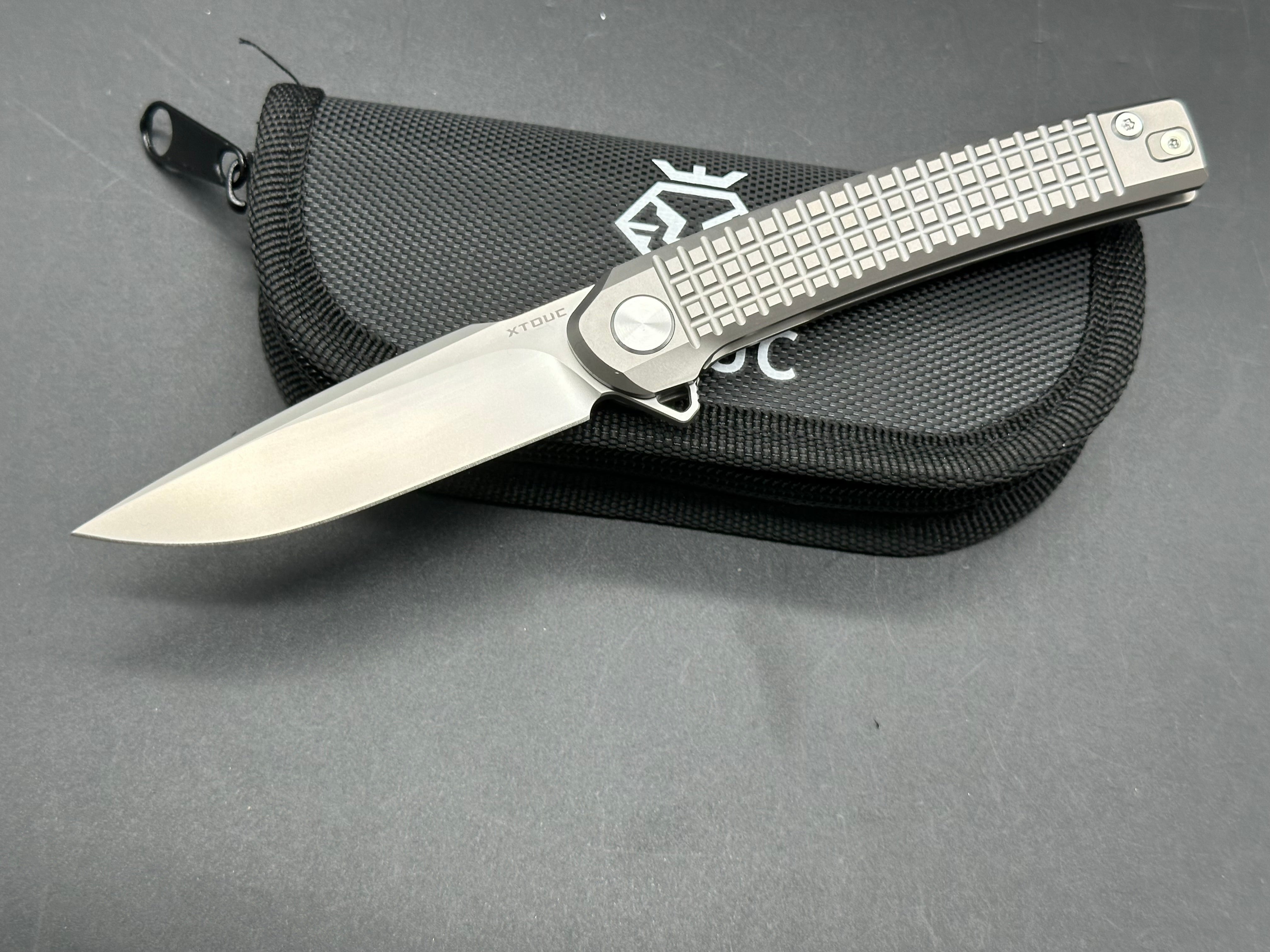 XTOUC RX302 M390 Sandblasted Blade with Titanium Frag Handle