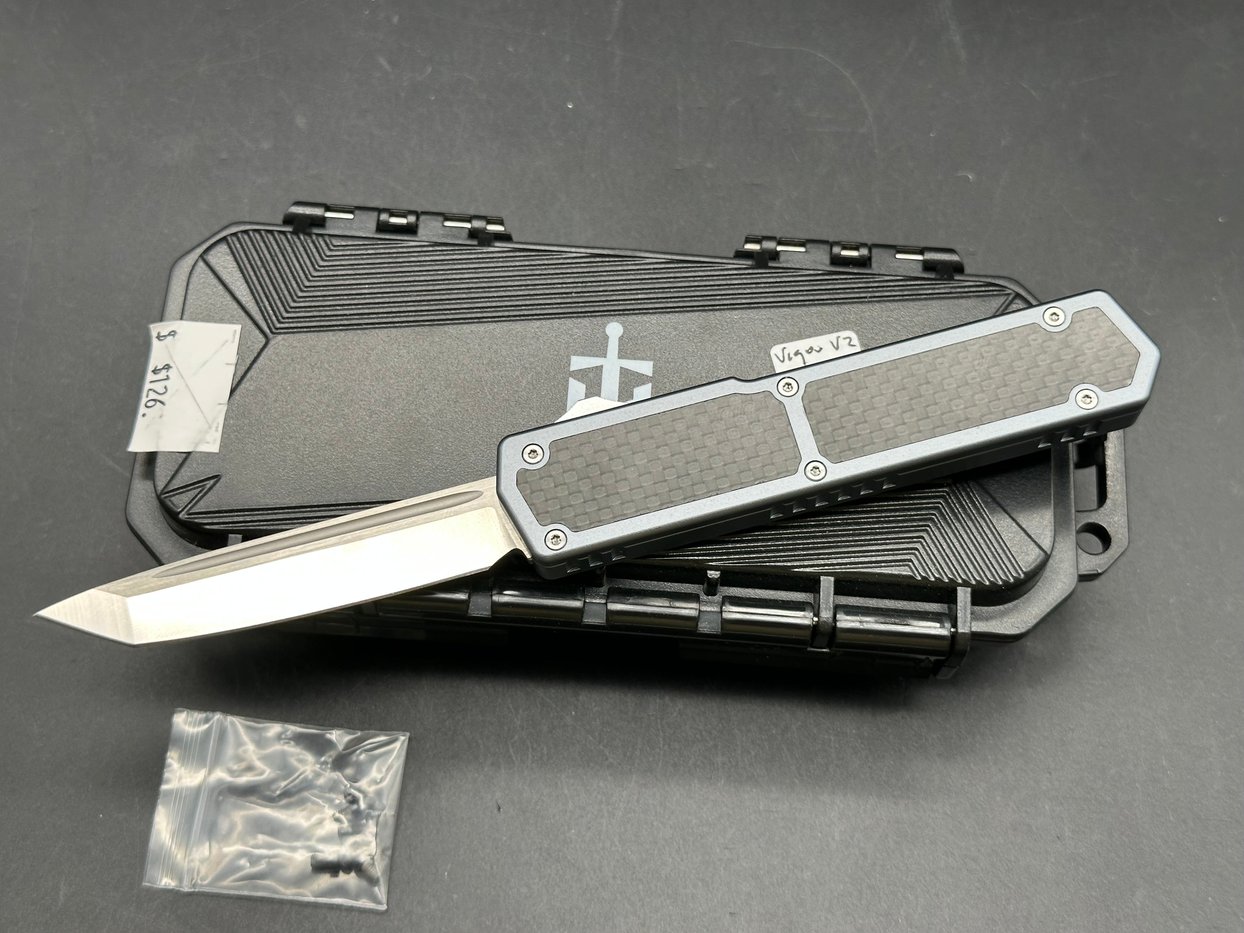 TakCom Vigor Satin, Gray Aluminum 154CM tanto blade