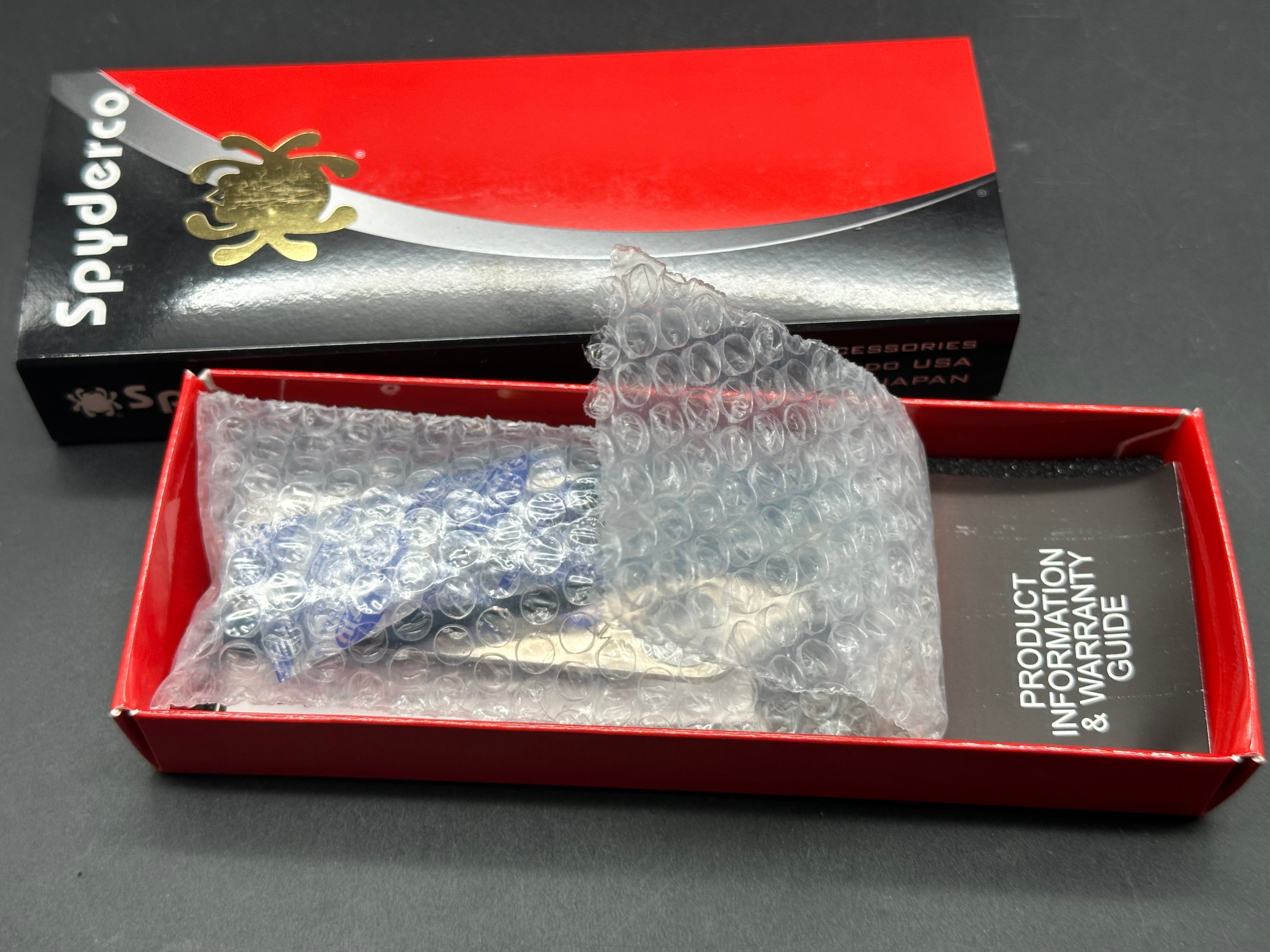 Spyderco Delica 4 Lightweight, 2.89" K390 Satin Blade with Blue FRN Handle