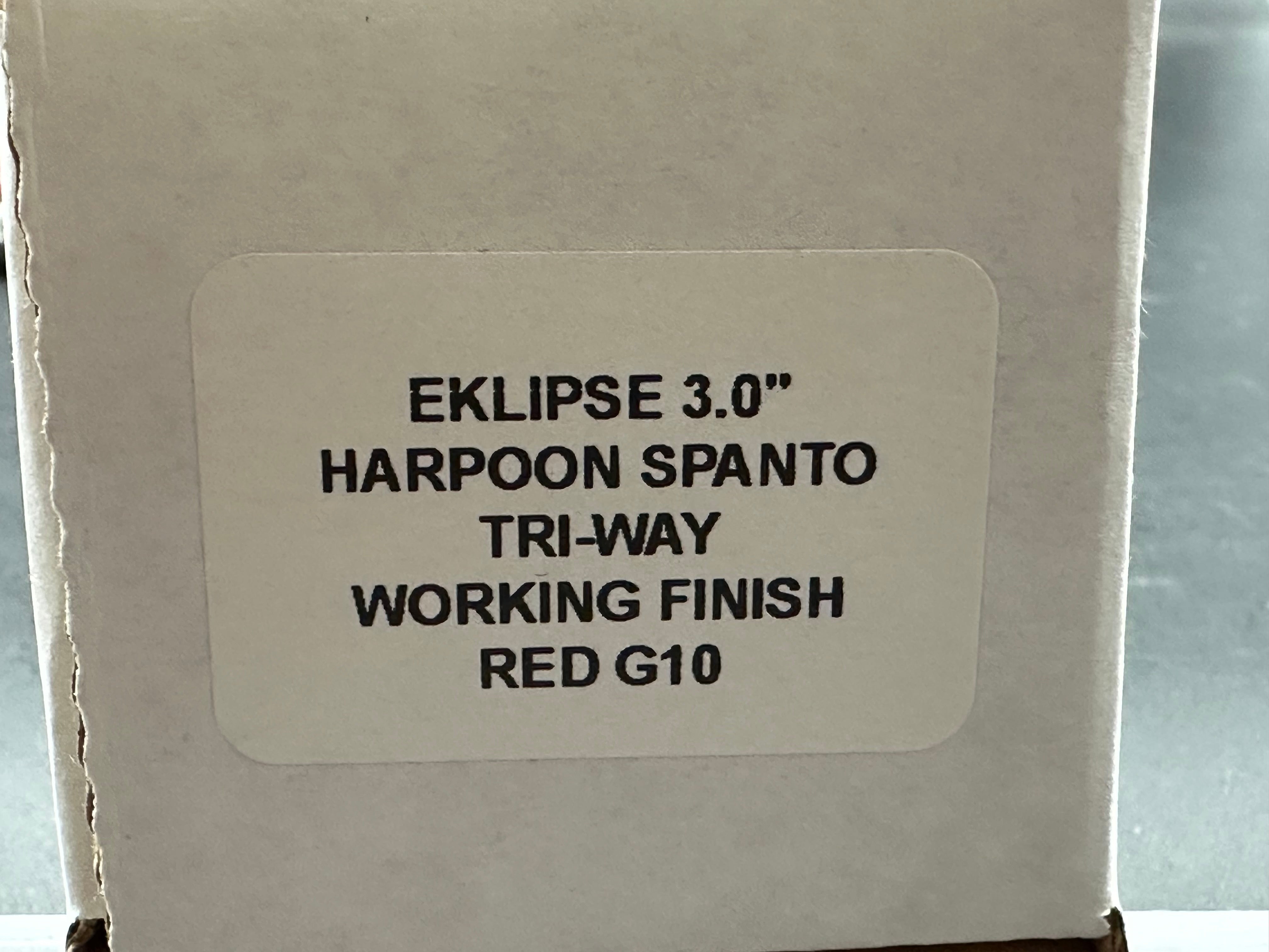 Hinderer Eklipse 3.0 Harpoon Spanto Red G10