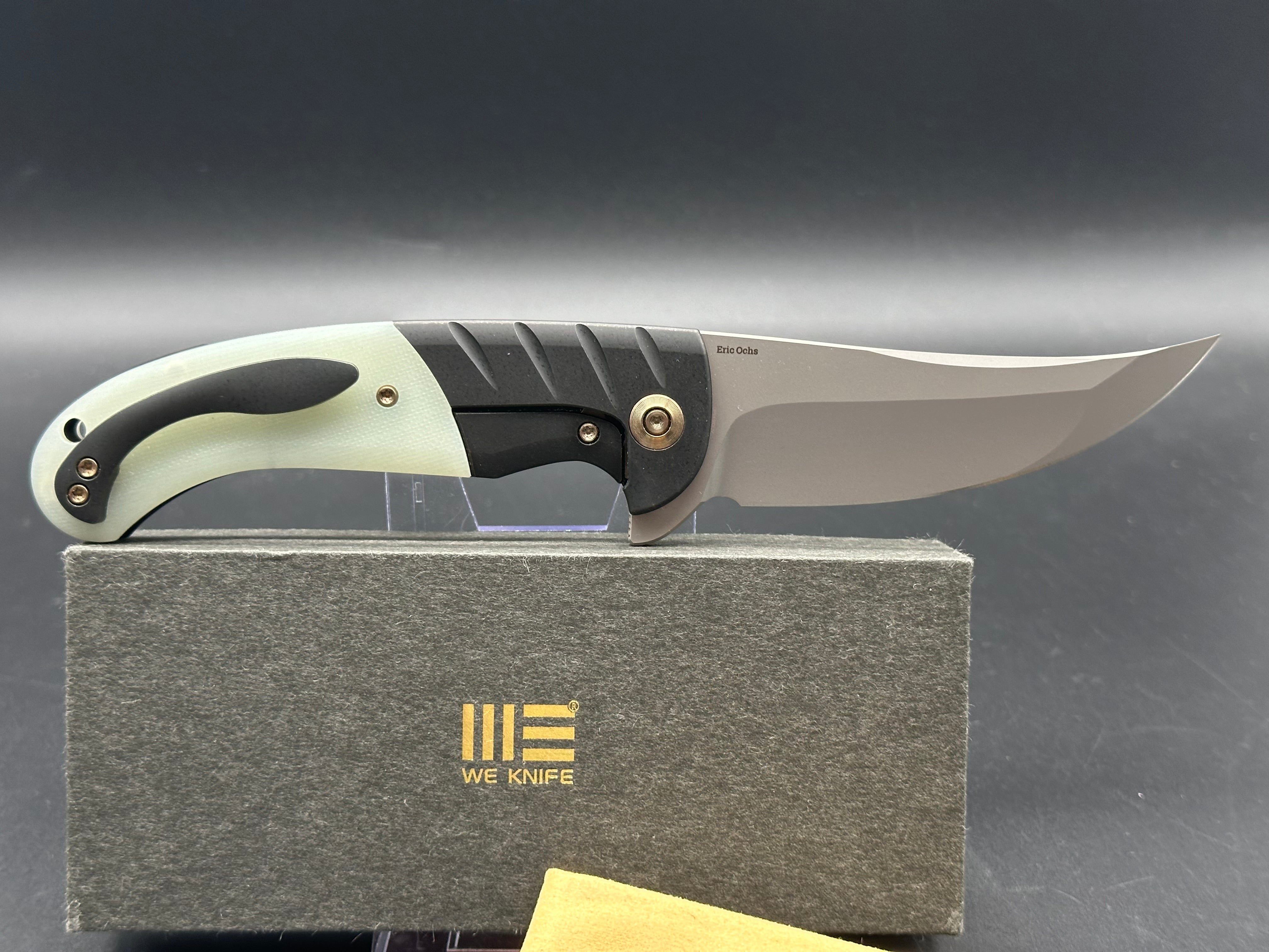WE Knife Co. Curvaceous Frame Lock Knife Natural G-10/Ti (3.7" BB)
