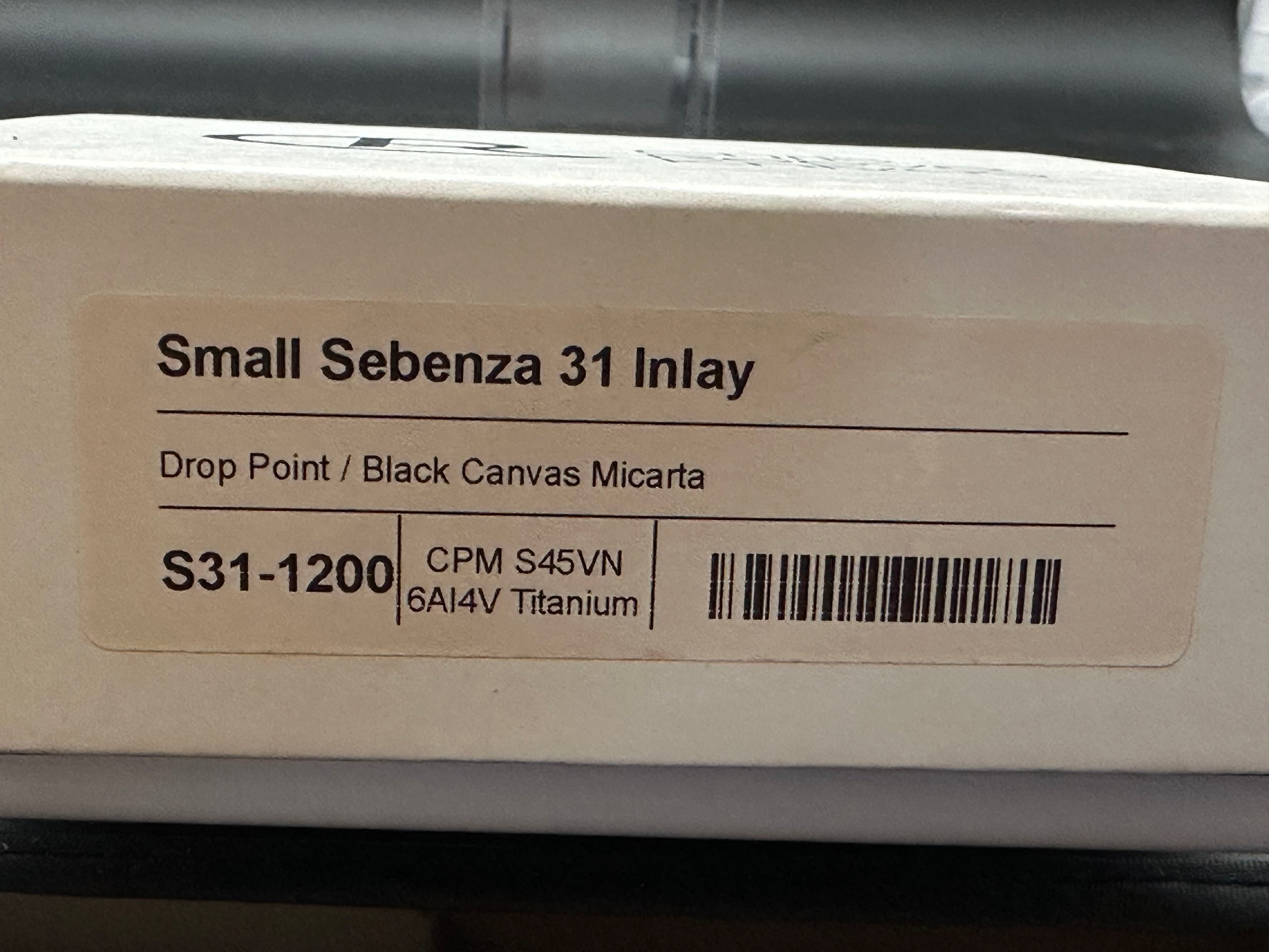 Chris Reeves CRK Small SEBENZA 31 BLACK CANVAS MICARTA DROP POINT