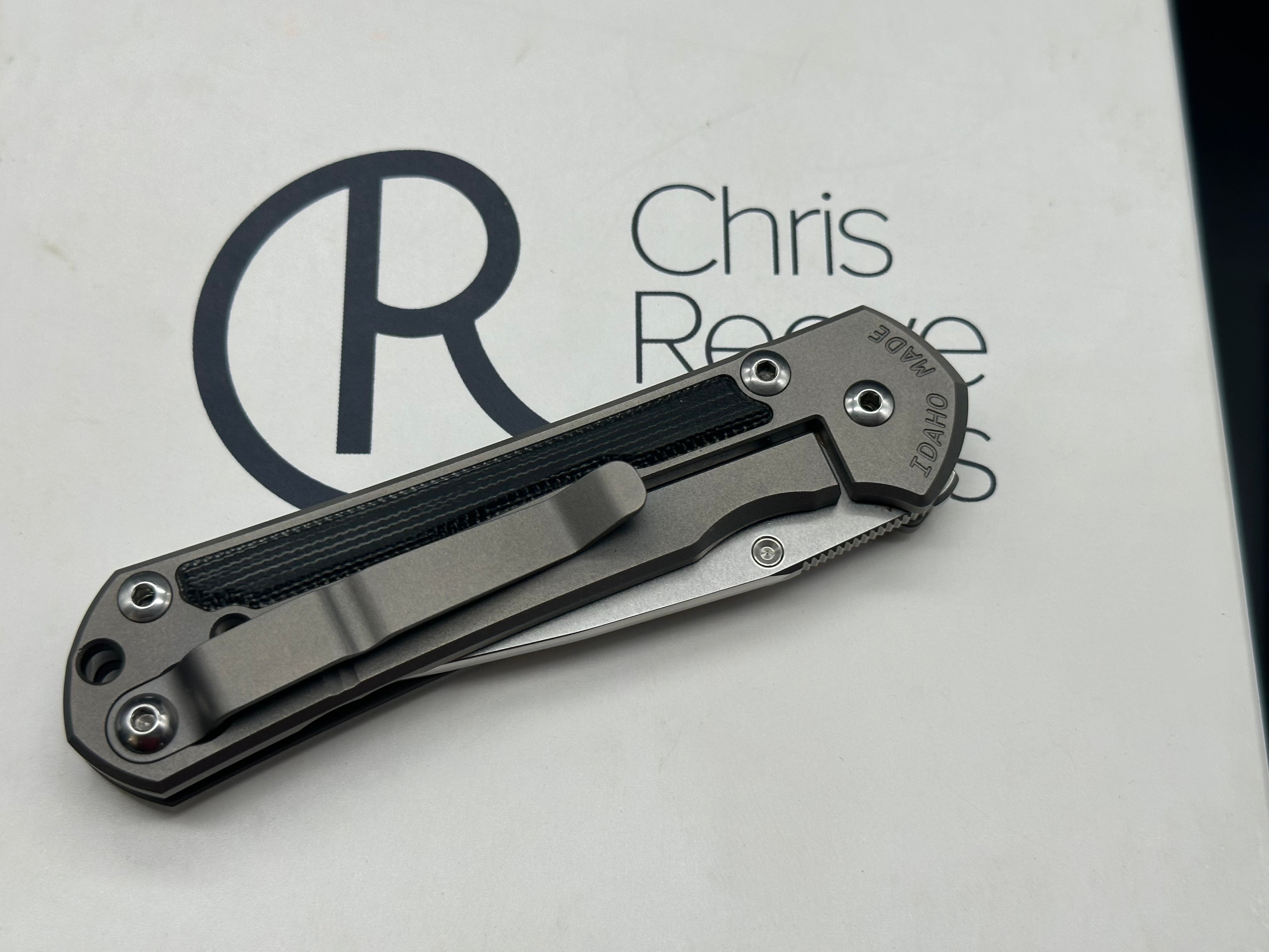 Chris Reeves CRK Small SEBENZA 31 BLACK CANVAS MICARTA DROP POINT