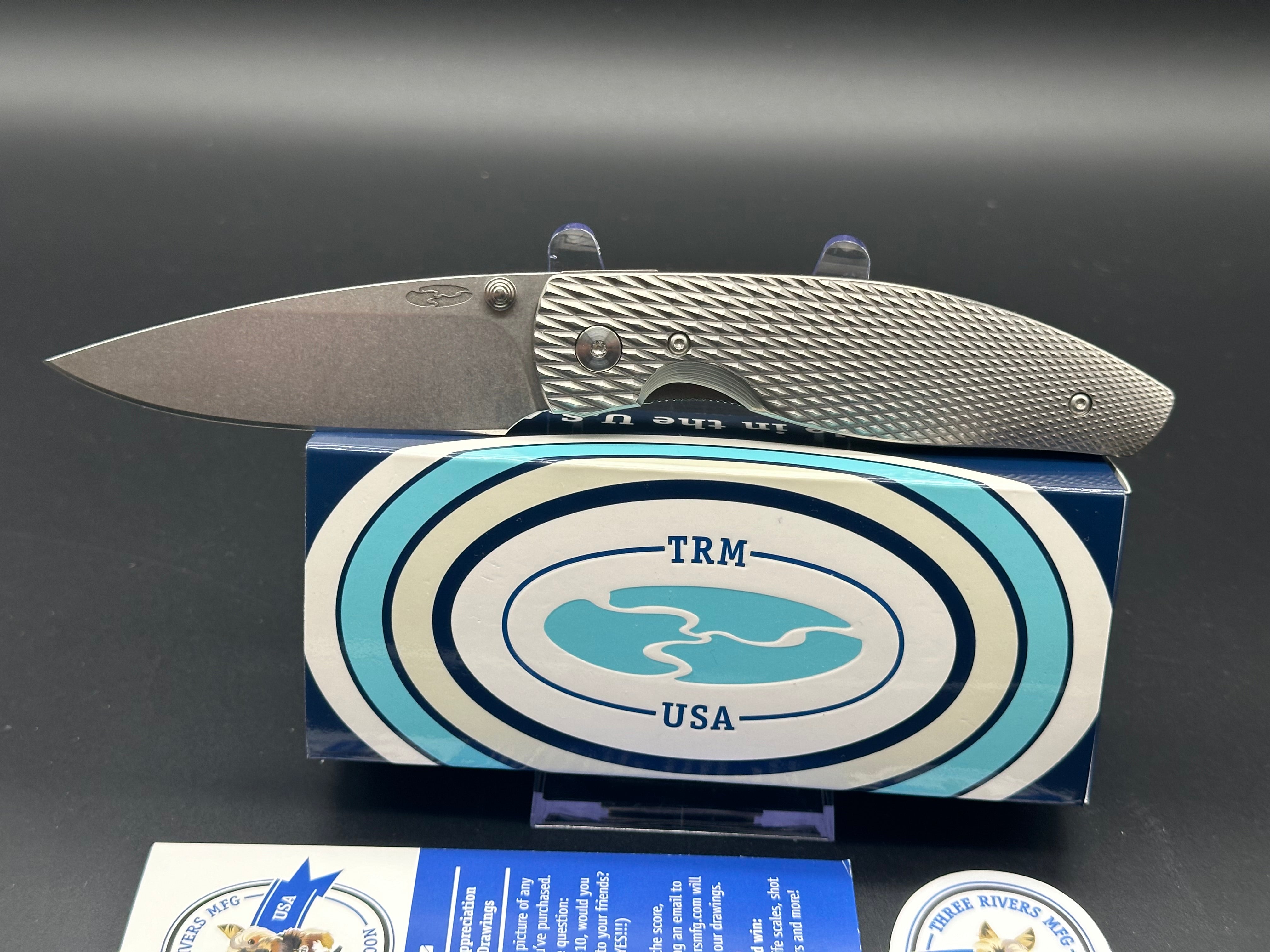 Three Rivers Manufacturing (TRM) Atom Linerlock Folding Knife (3D-Contoured Titanium)