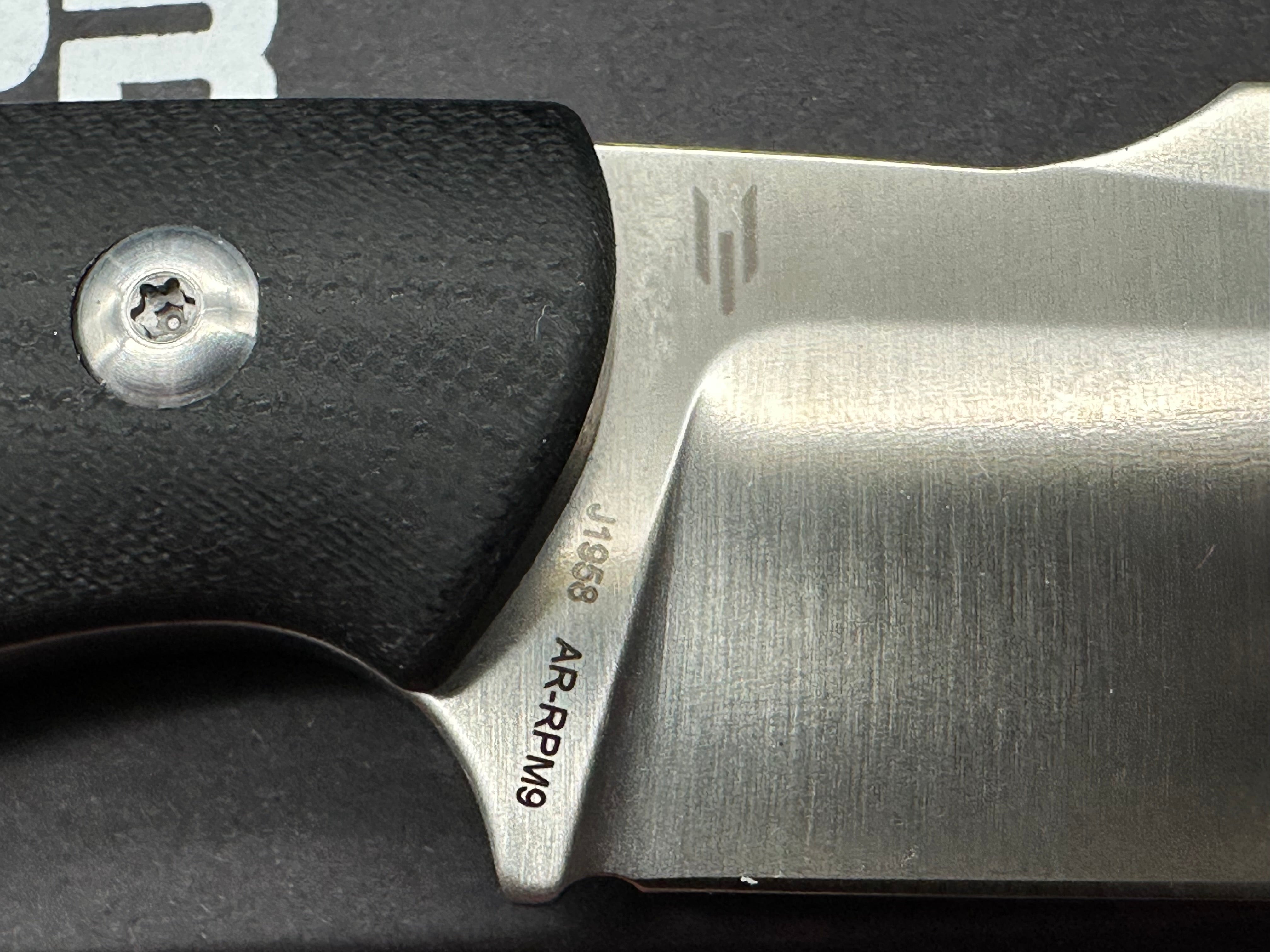 CJRB MUTT FIXED BLADE KNIFE BLACK G10 HANDLE DROP POINT PLAIN EDGE
