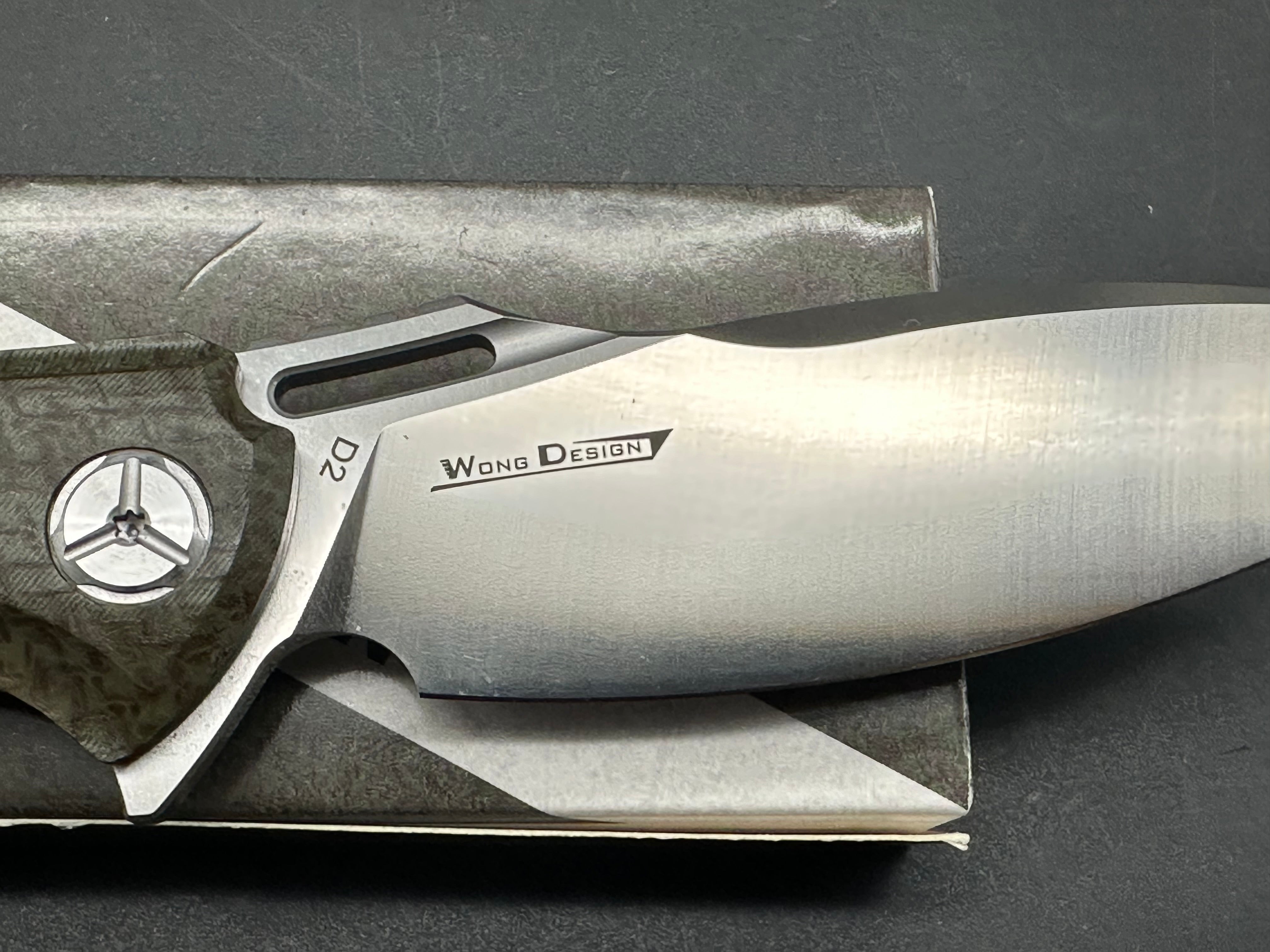 TWOSUN TS162 D2 MICARTA FLIPPER POCKET KNIFE GREEN MICARTA HANDLE PLAIN EDGE