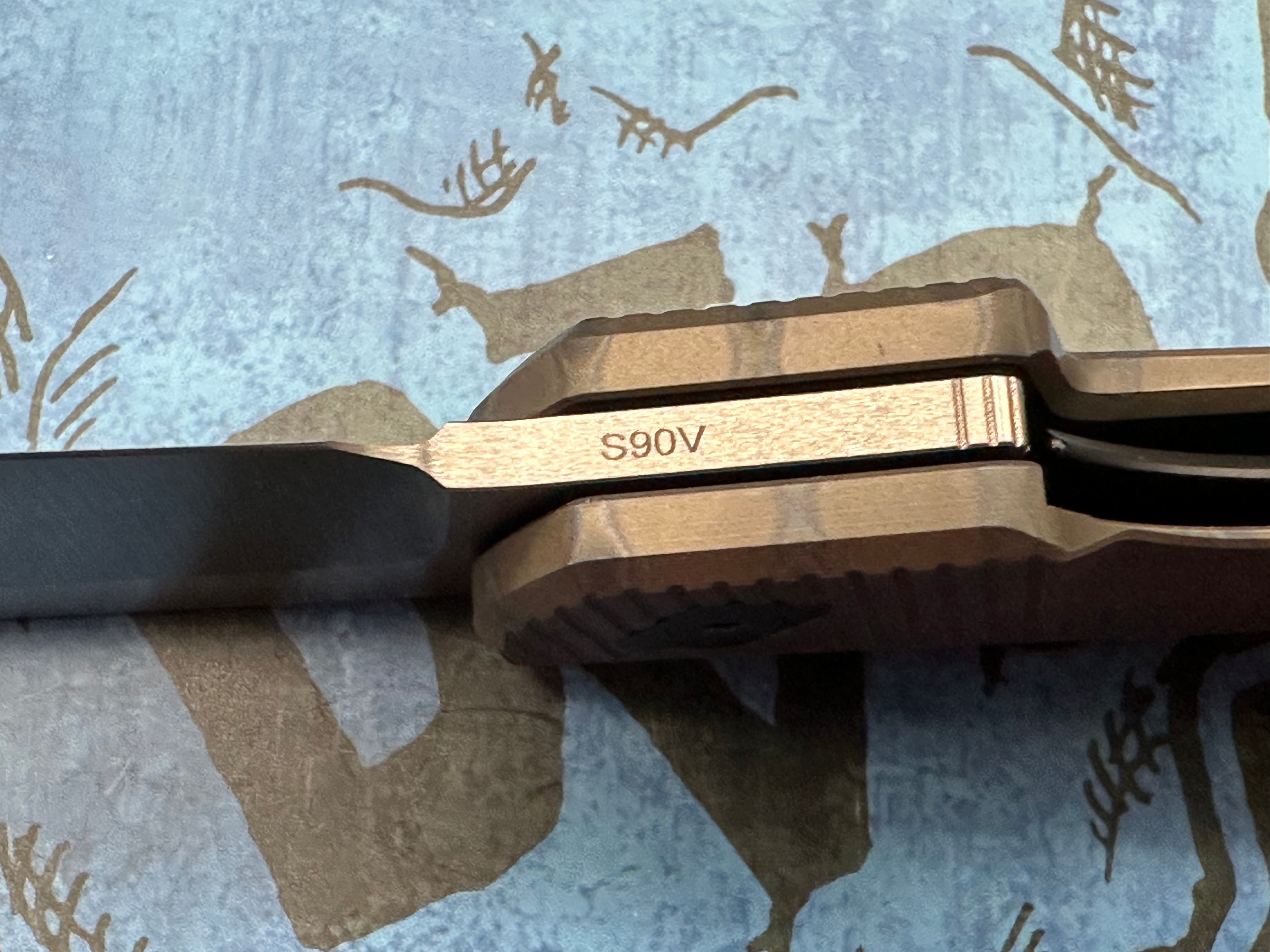 Divo Chaser flamed titanium handle w/S90V blade