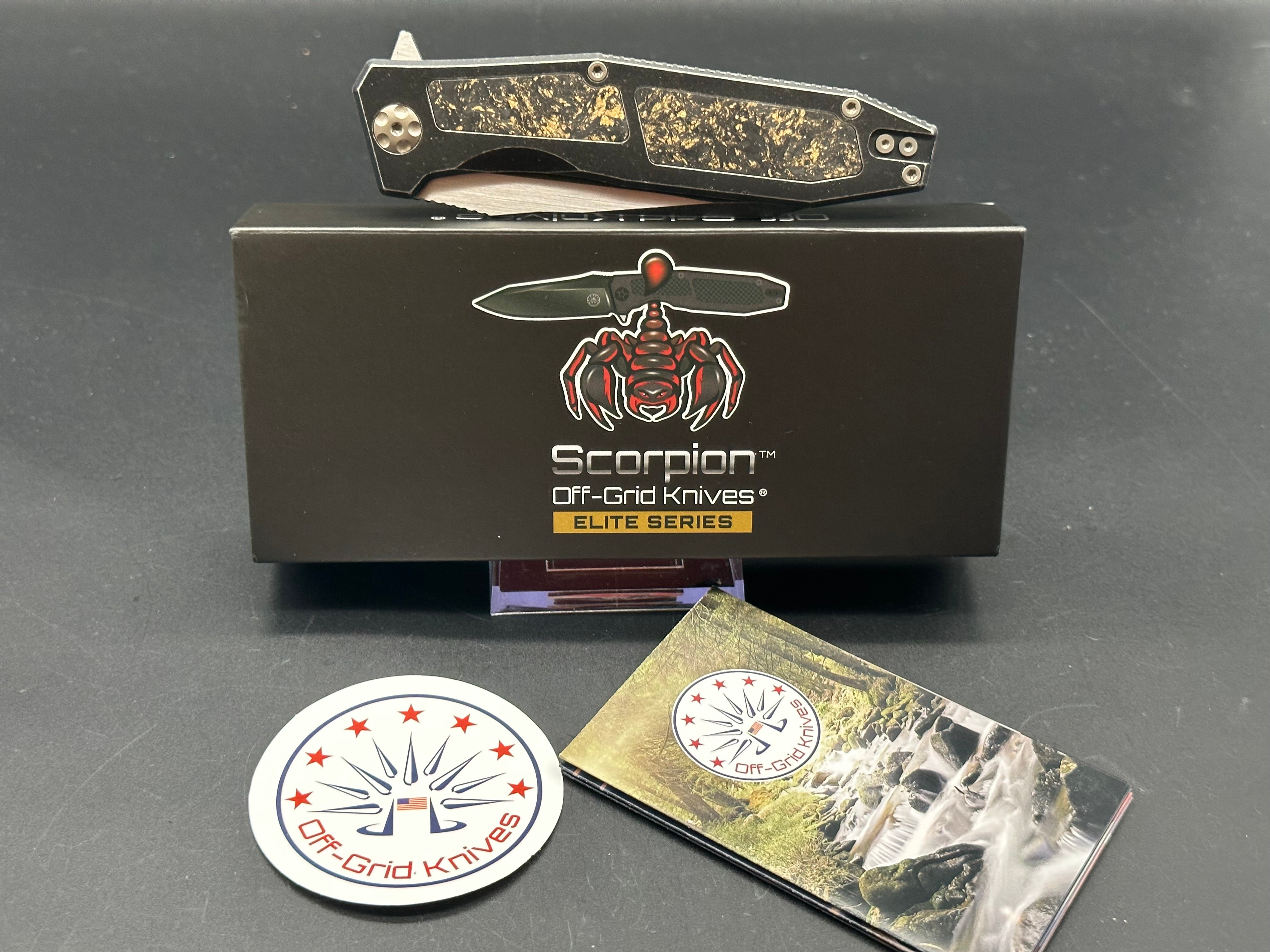 Off Grid Knives Elite Scorpion Matrix titanium w/carbon fiber copper inlay