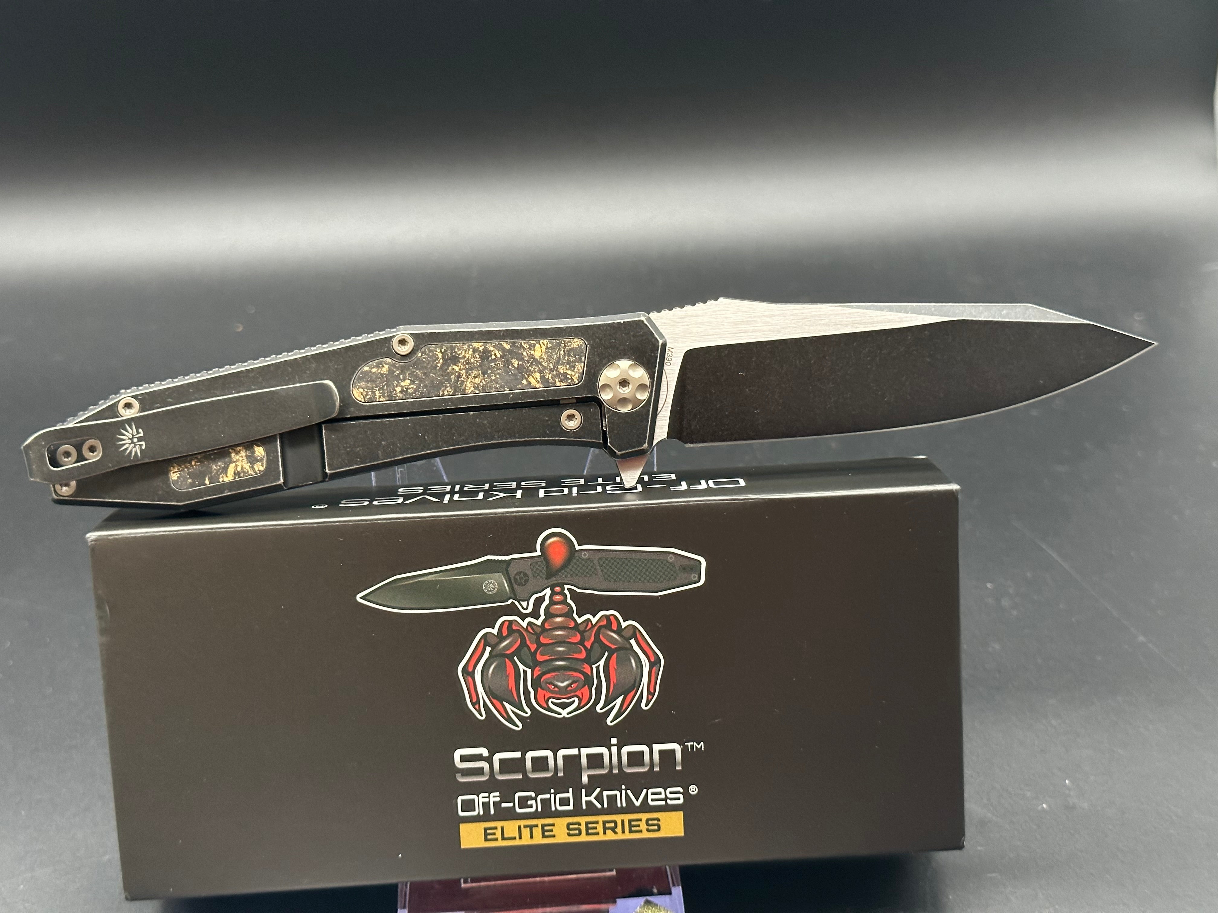 Off Grid Knives Elite Scorpion Matrix titanium w/carbon fiber copper inlay