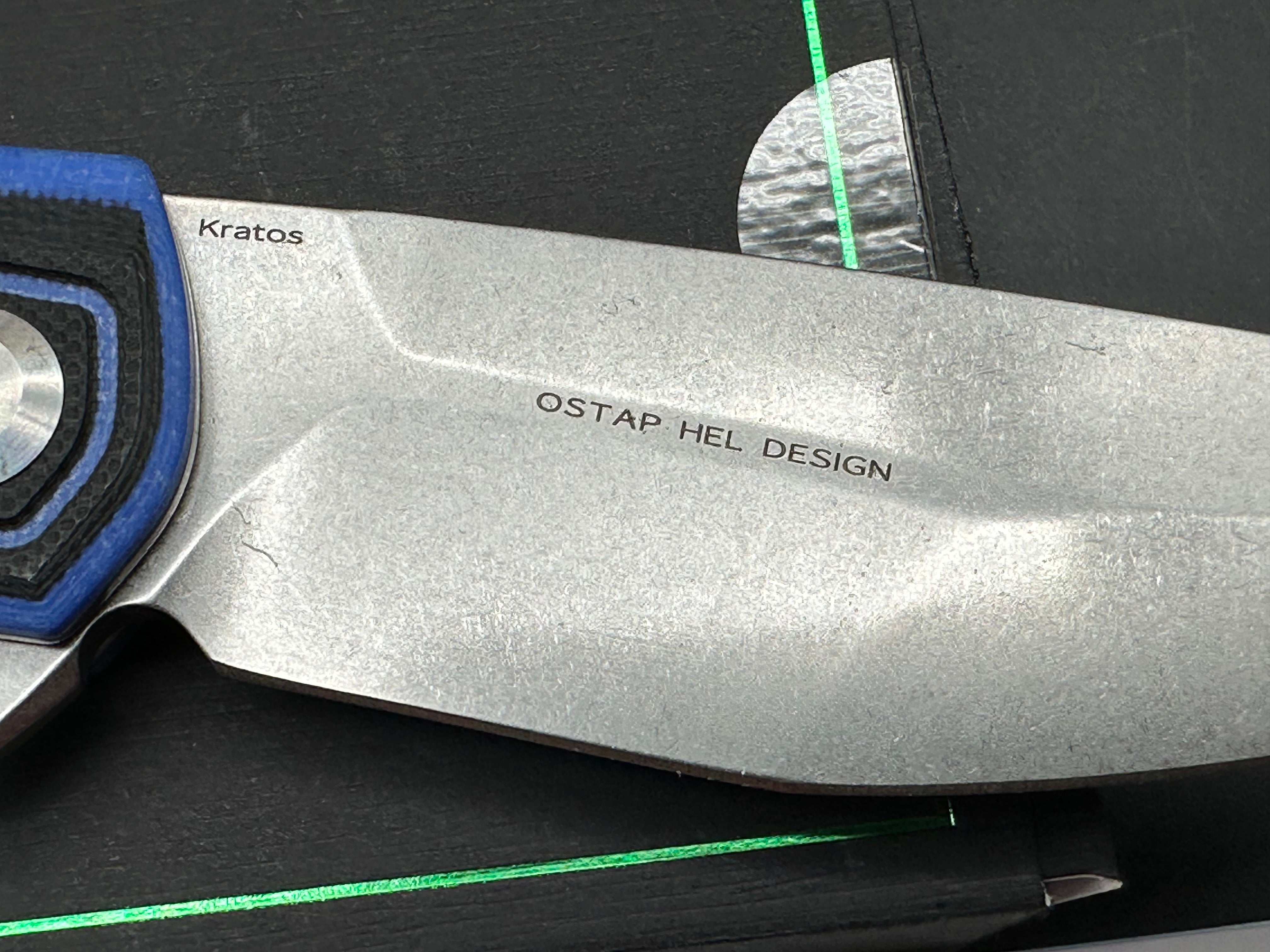 TENABLE KRATOS BLACK/BLUE G10 HANDLE NITRO-V DROP POINT PLAIN EDGE