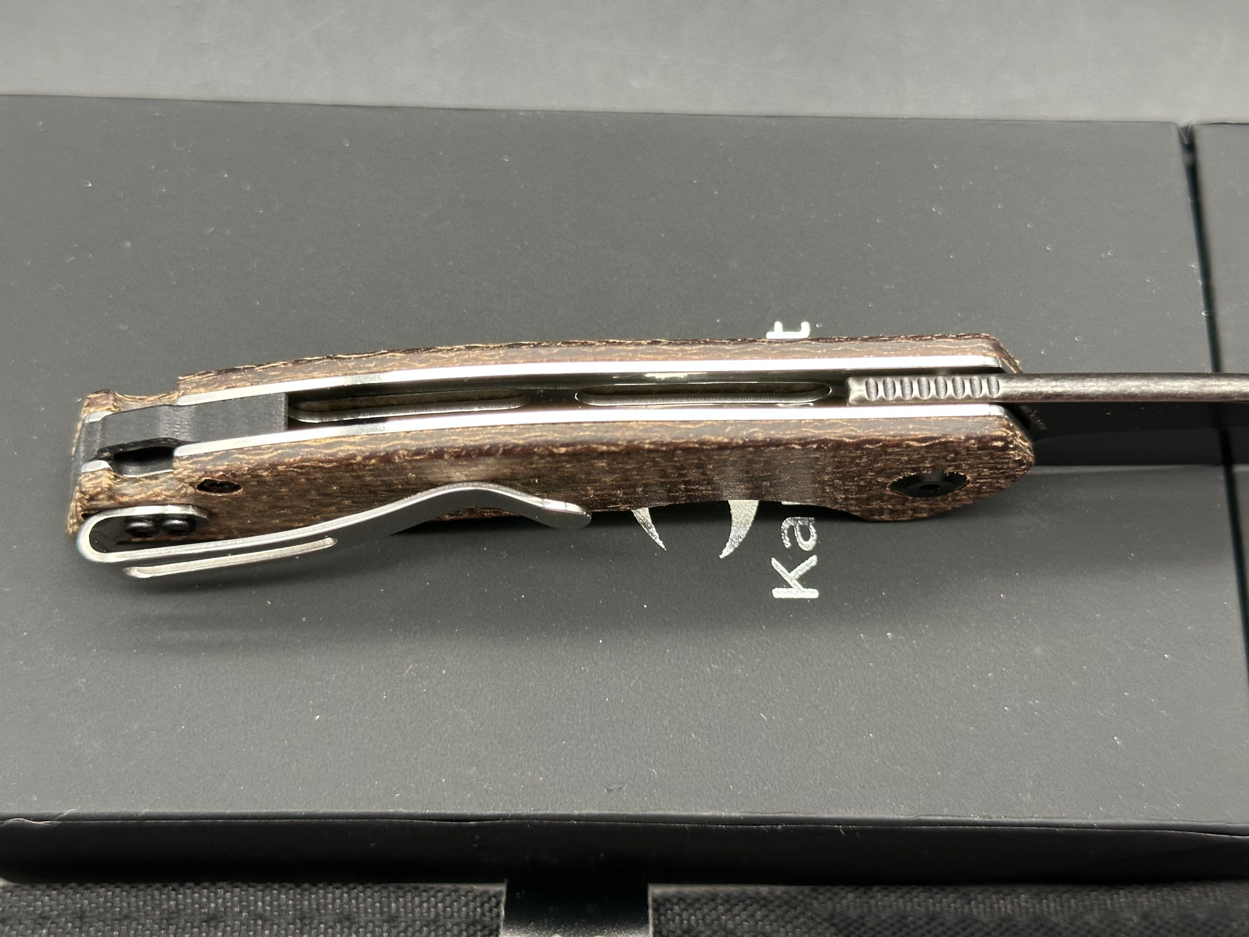 KANSEPT MINI ACCIPITER BROWN MICARTA HANDLE(2.9"154CM BLADE)