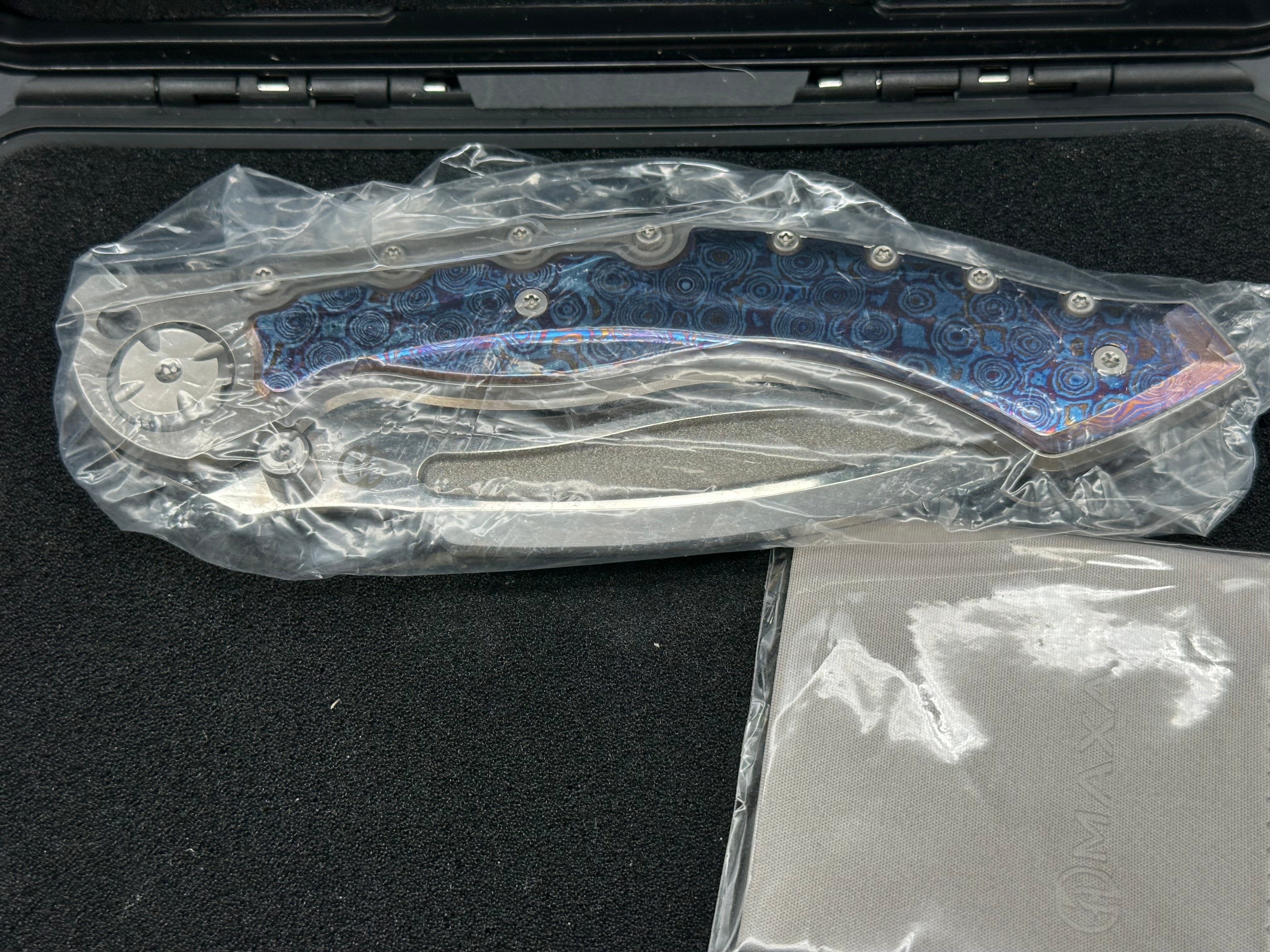 Maxace Vortex mirror polished M390 blade and Timascus inlay handle