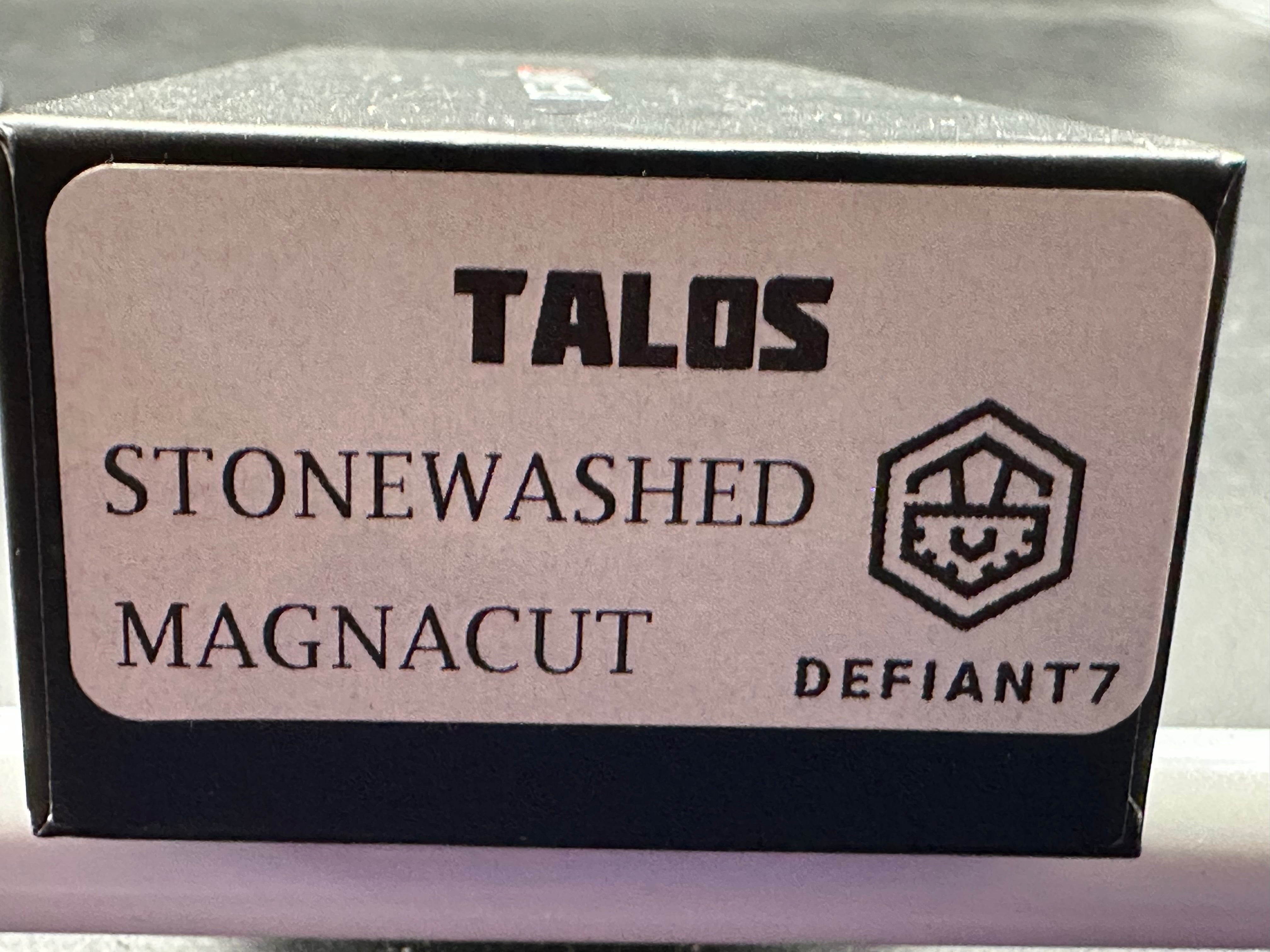 Defiant-7 Talos Button Lock with Magnacut Blade and Black Hardcoat Anodized Aluminum Handles