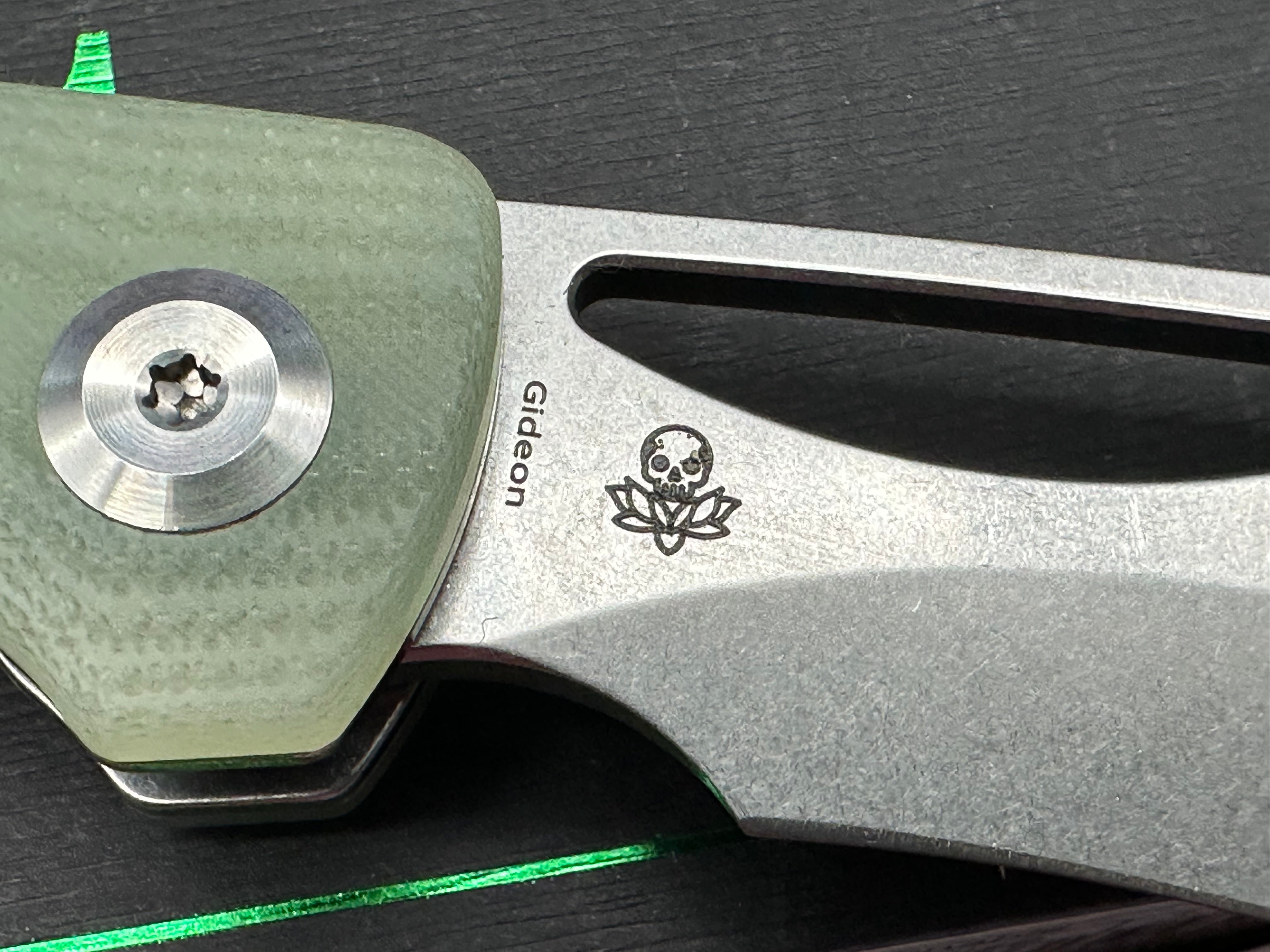 TENABLE GIDEON JADE G10 HANDLE NITRO-V PLAIN EDGE STONEWASH FINISH