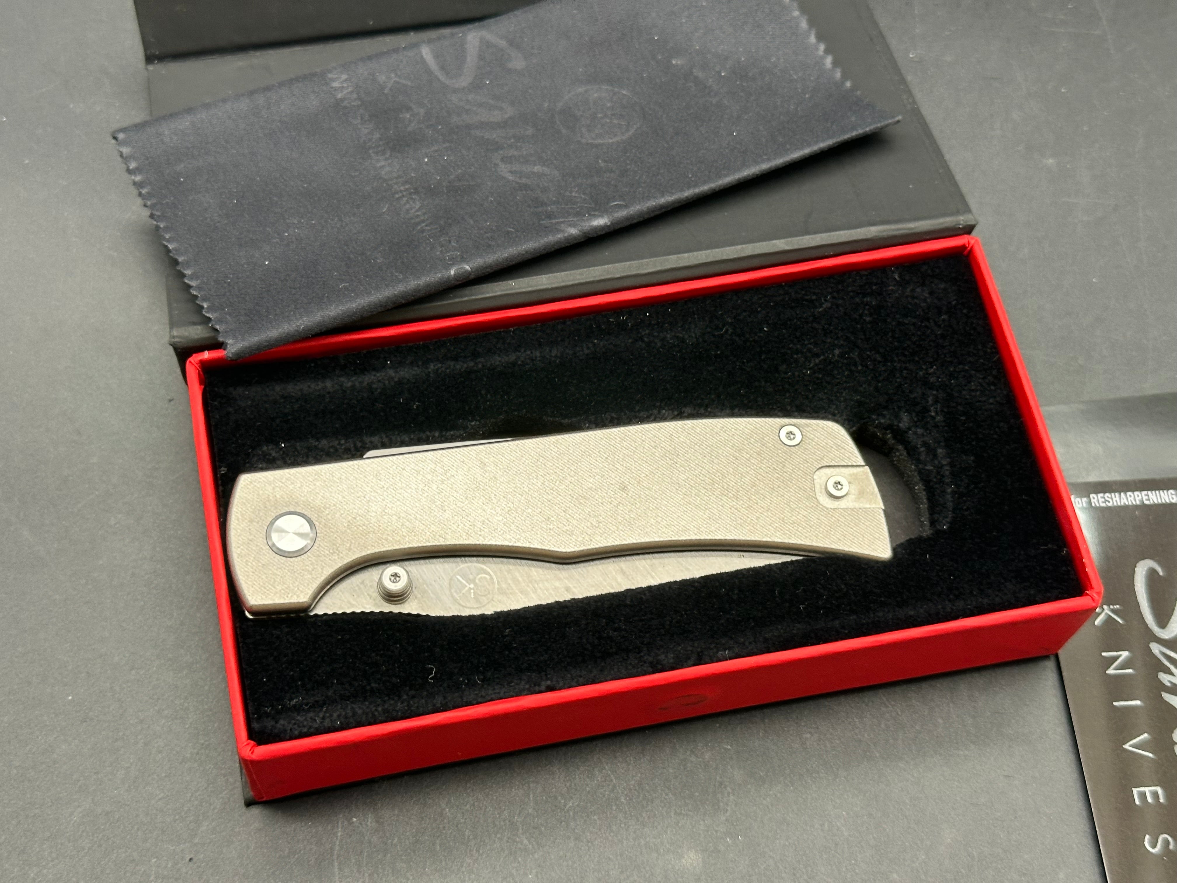Sandrin Knives Monza Recoil Lock Folding Knife 3.38" Polyhedral Tungsten