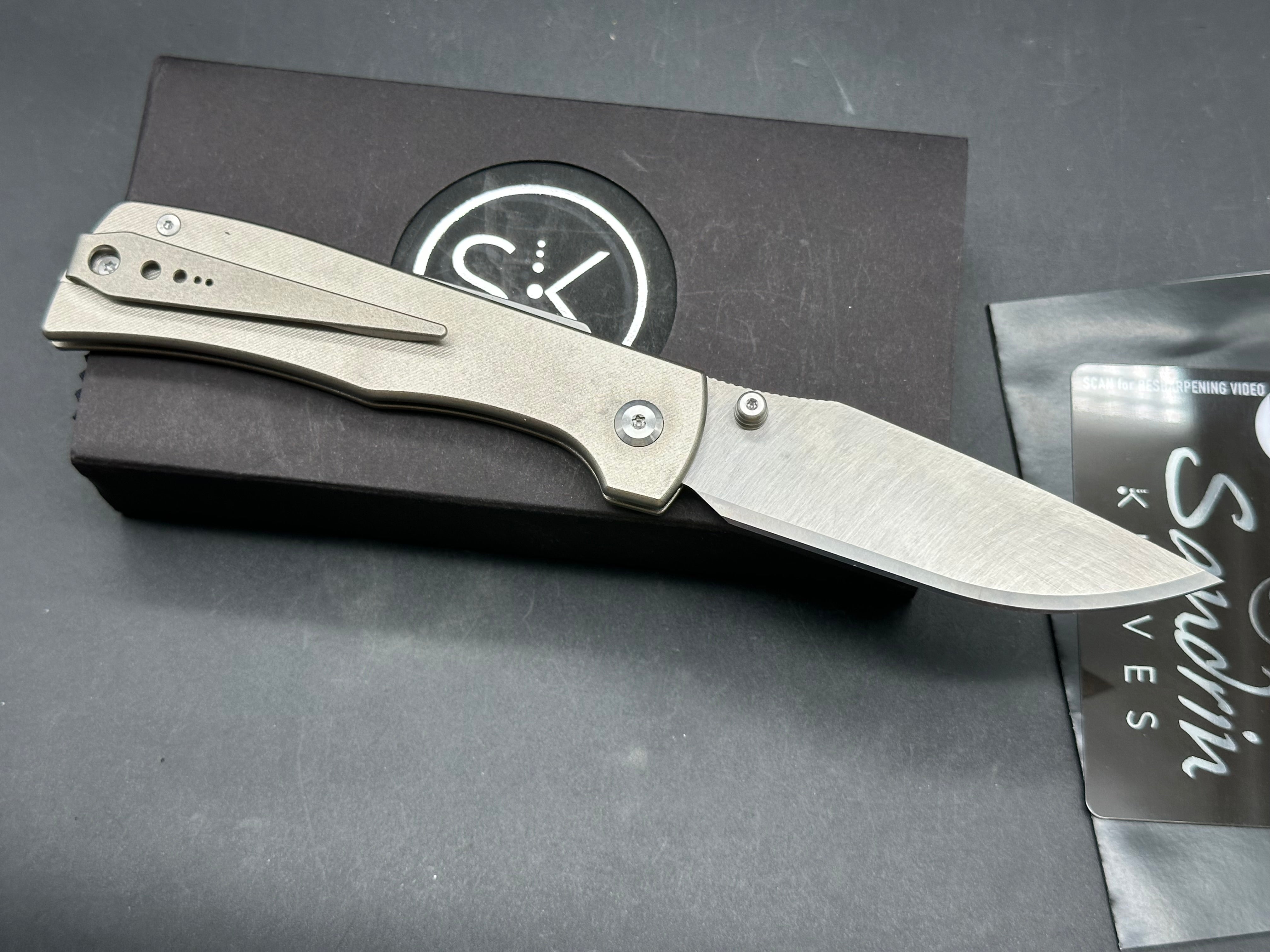 Sandrin Knives Monza Recoil Lock Folding Knife 3.38" Polyhedral Tungsten