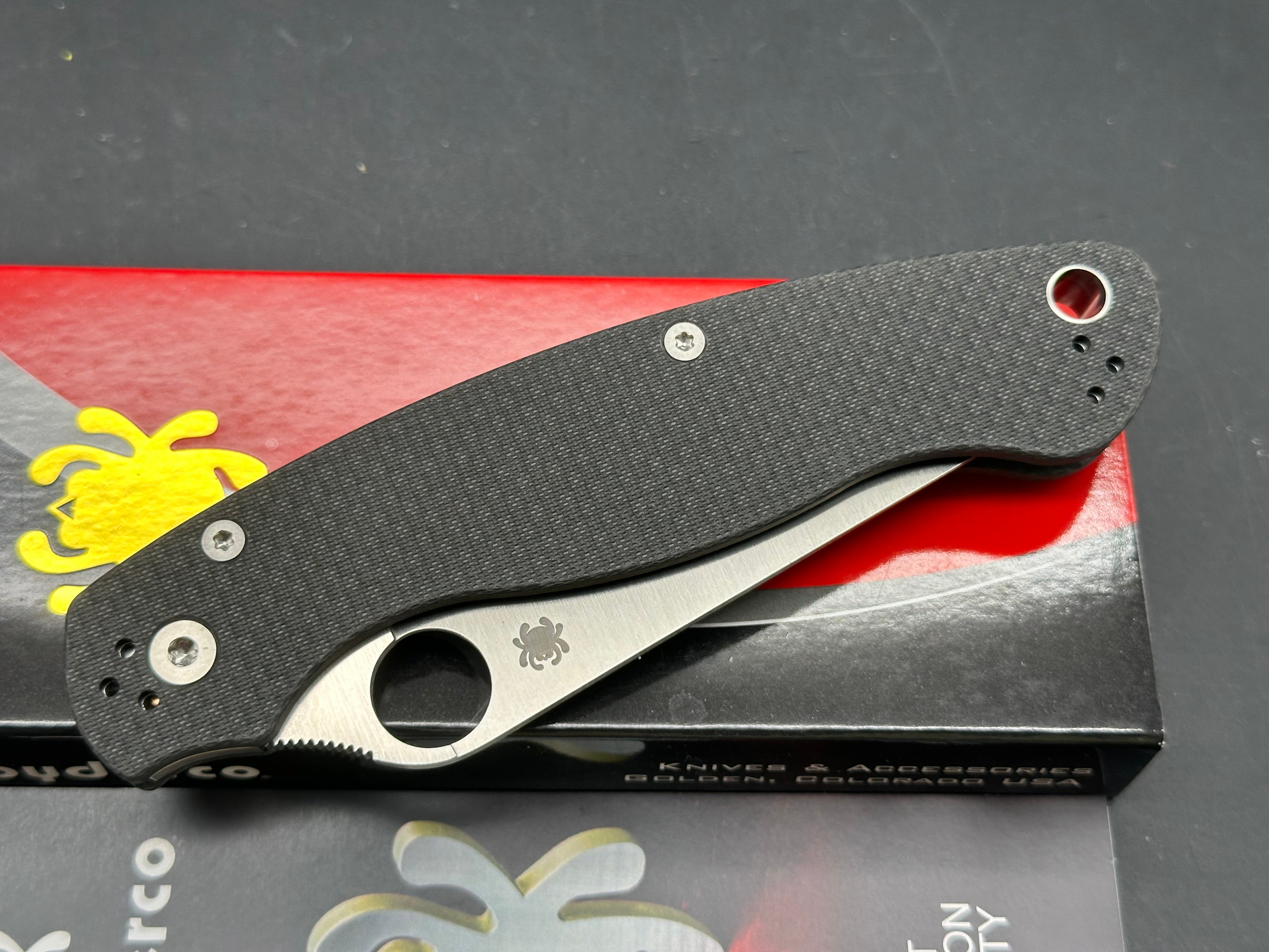Spyderco Military 2 Compression Lock Knife Black Carbon Fiber (4" Satin S90V)