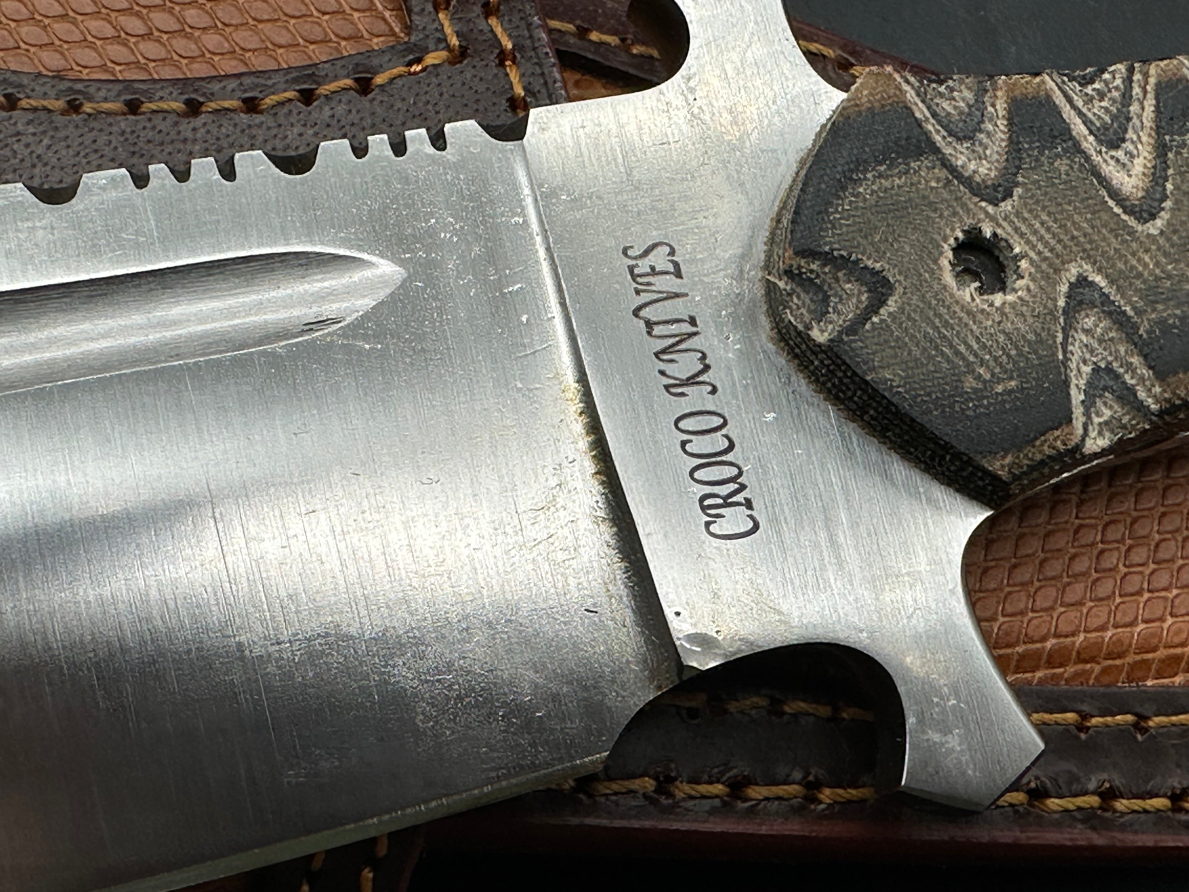 DBAD Arizona Bowie Dbad/Croco knives collaboration Full Tang Blade D2 Steel