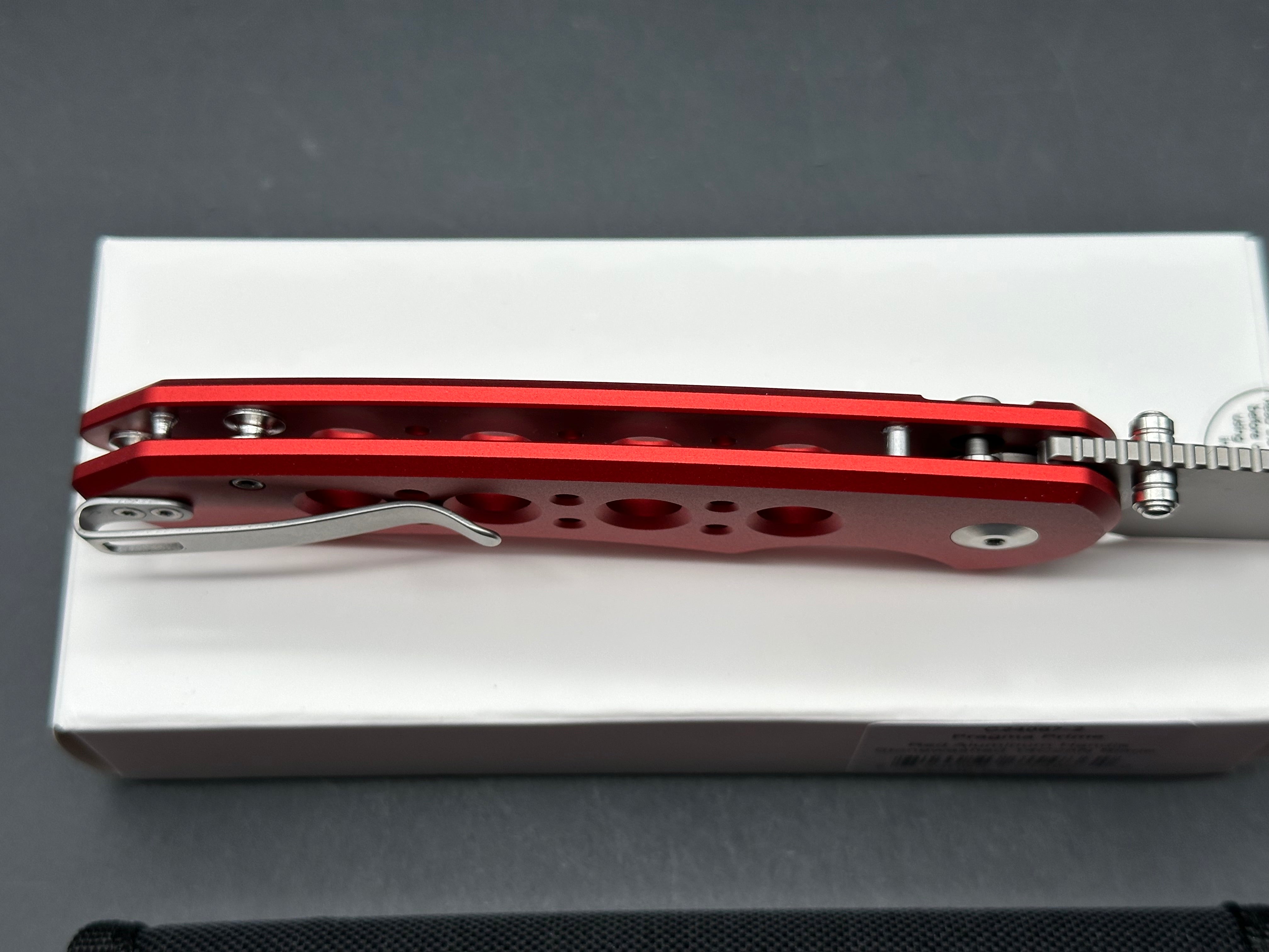 CIVIVI PRAGMA PRIME RED ALUMINUM HANDLE 14C28N PLAIN EDGE