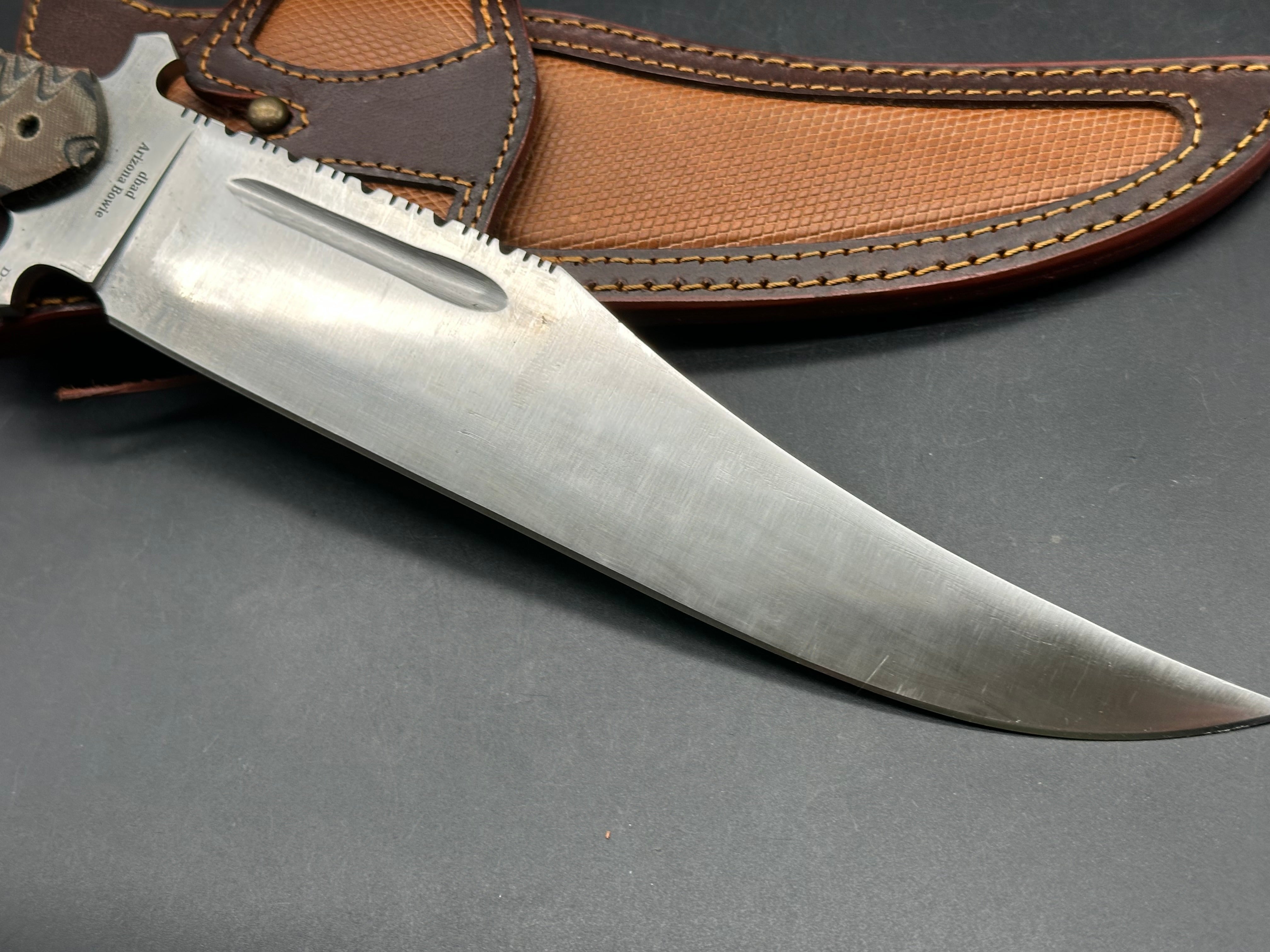 DBAD Arizona Bowie Dbad/Croco knives collaboration Full Tang Blade D2 Steel