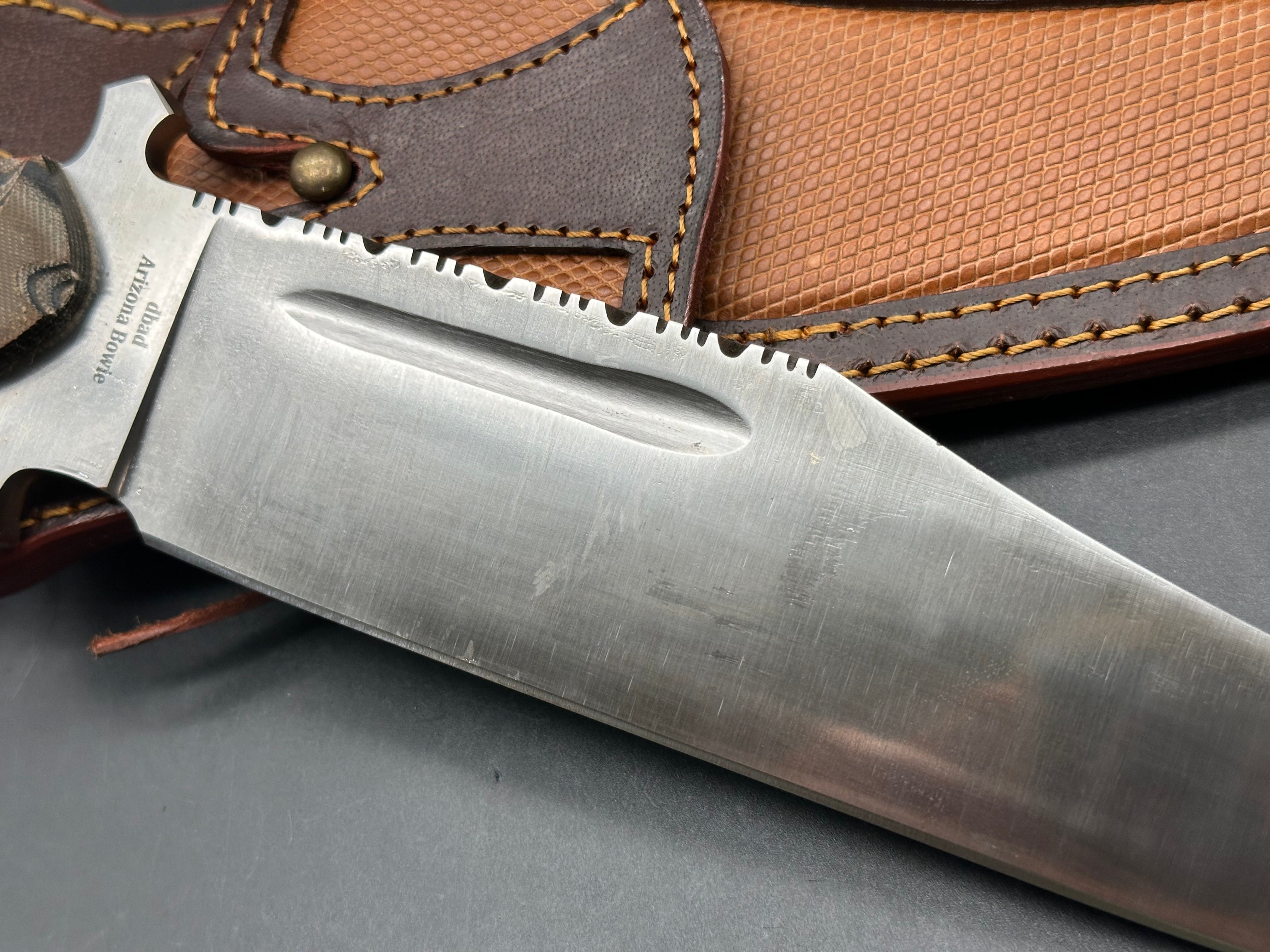 DBAD Arizona Bowie Dbad/Croco knives collaboration Full Tang Blade D2 Steel