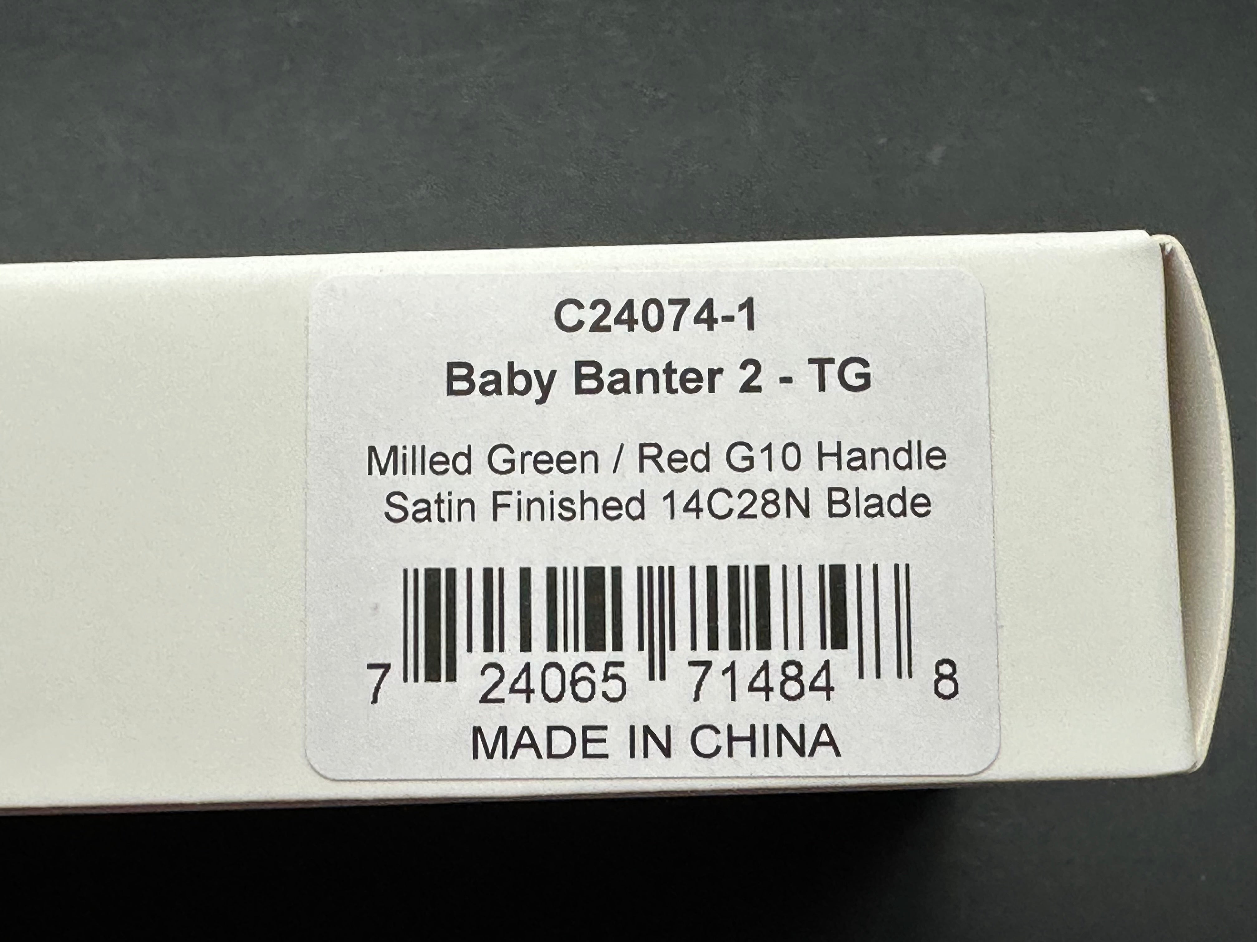 CIVIVI BABY BANTER 2-TG MILLED GREEN/RED G10 HANDLE 14C28N PLAIN EDGE