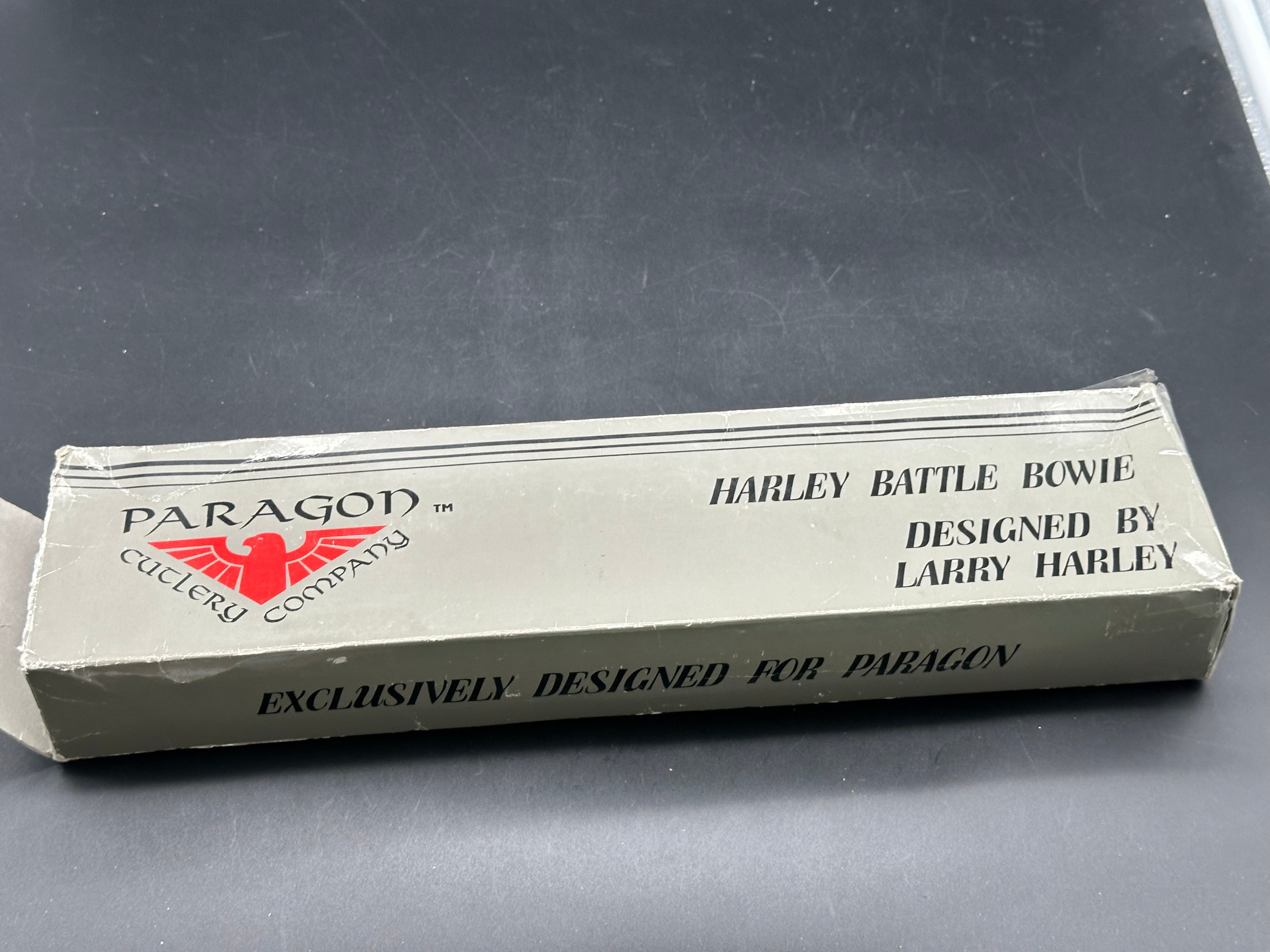 Harley Battle Bowie Paragon (Seki Japan) collaborated with Larry Harley to replicate his Battle Bowie. 13 1/2" total length,blade is 8"