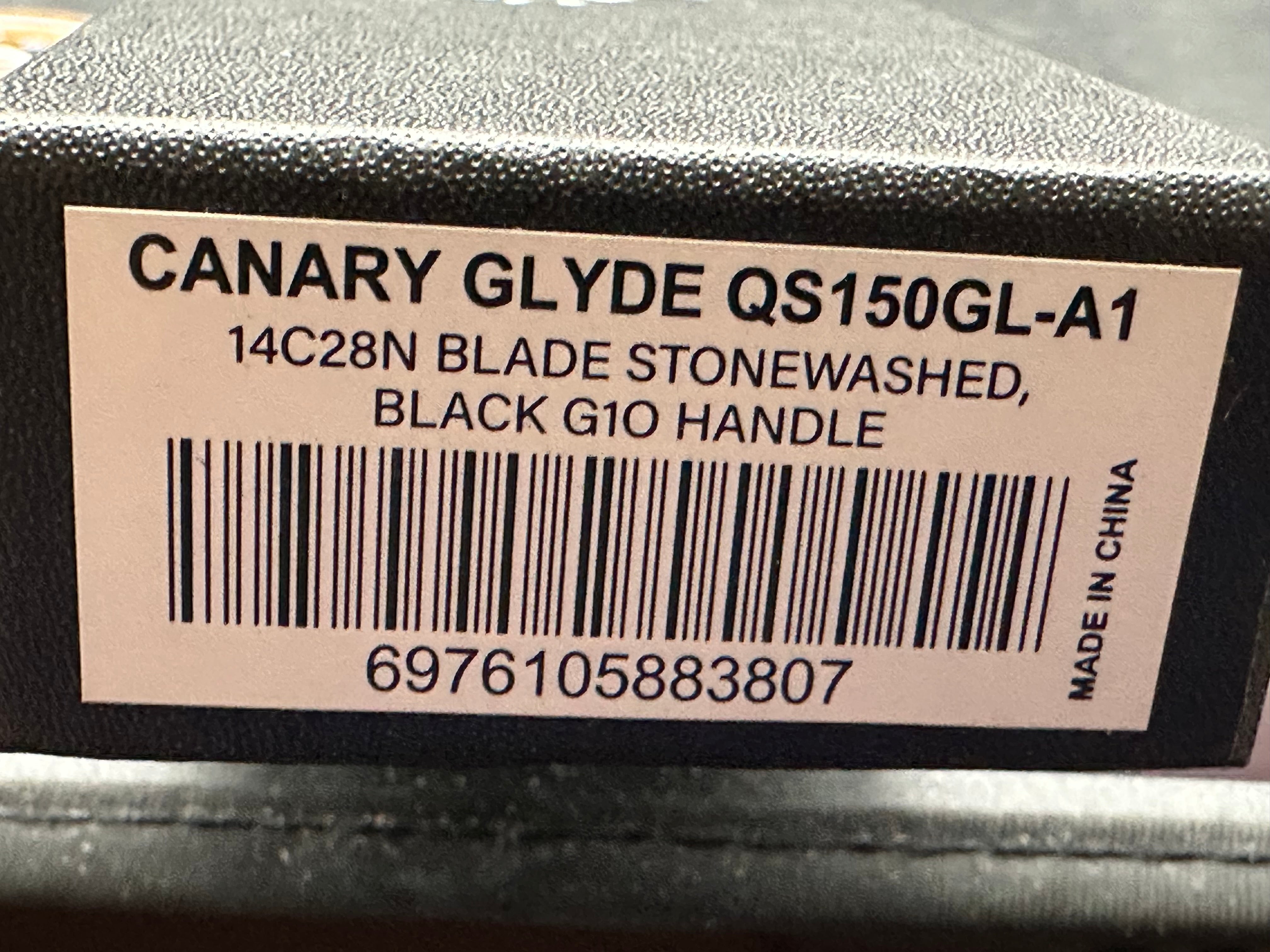 QSP Canary Glyde Lock 2.84" 14C28N Stonewash Blade with Black G10 Scales
