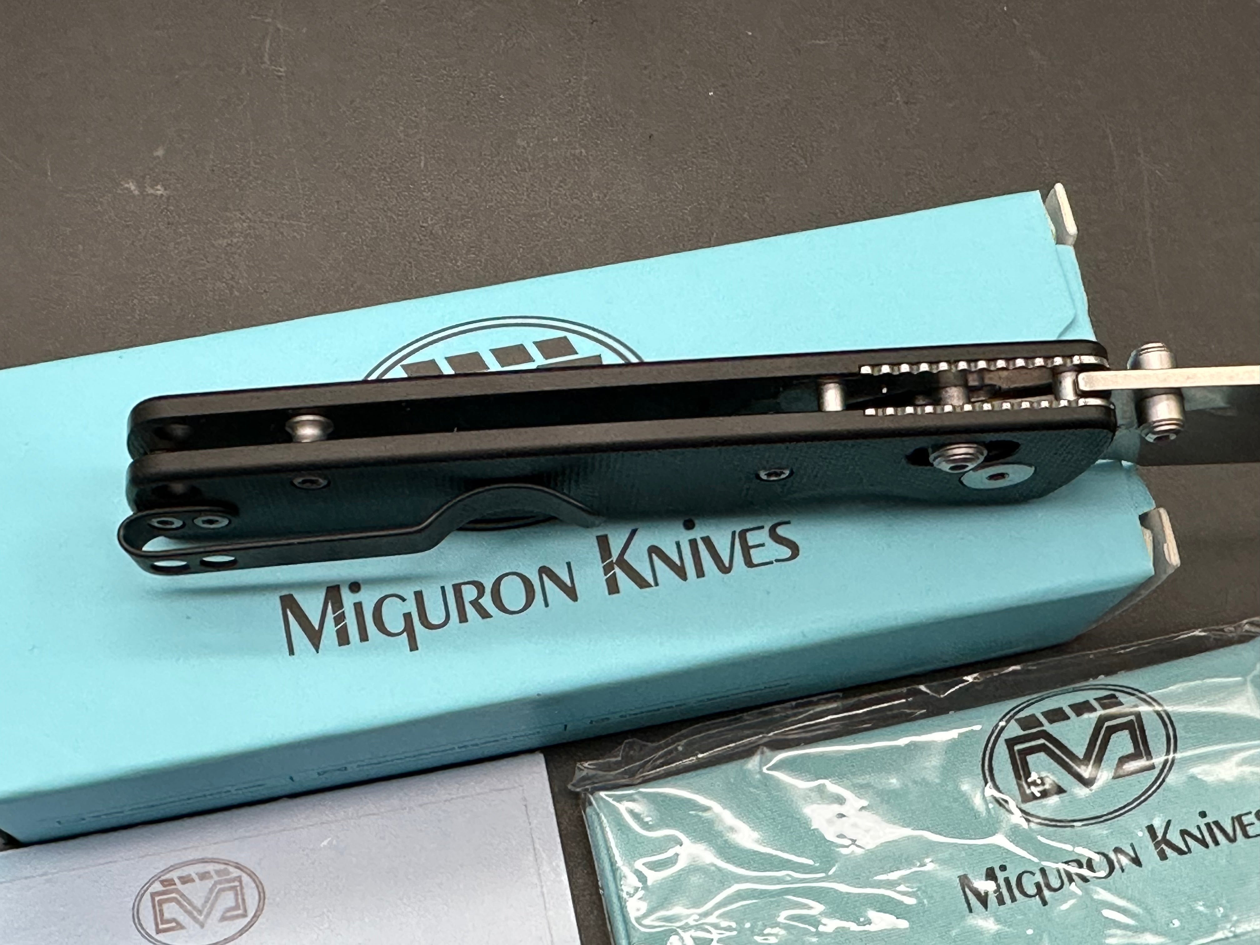 Miguron Vakor 3.15" 14C28N Stonewash Blade with Black G10 Scales