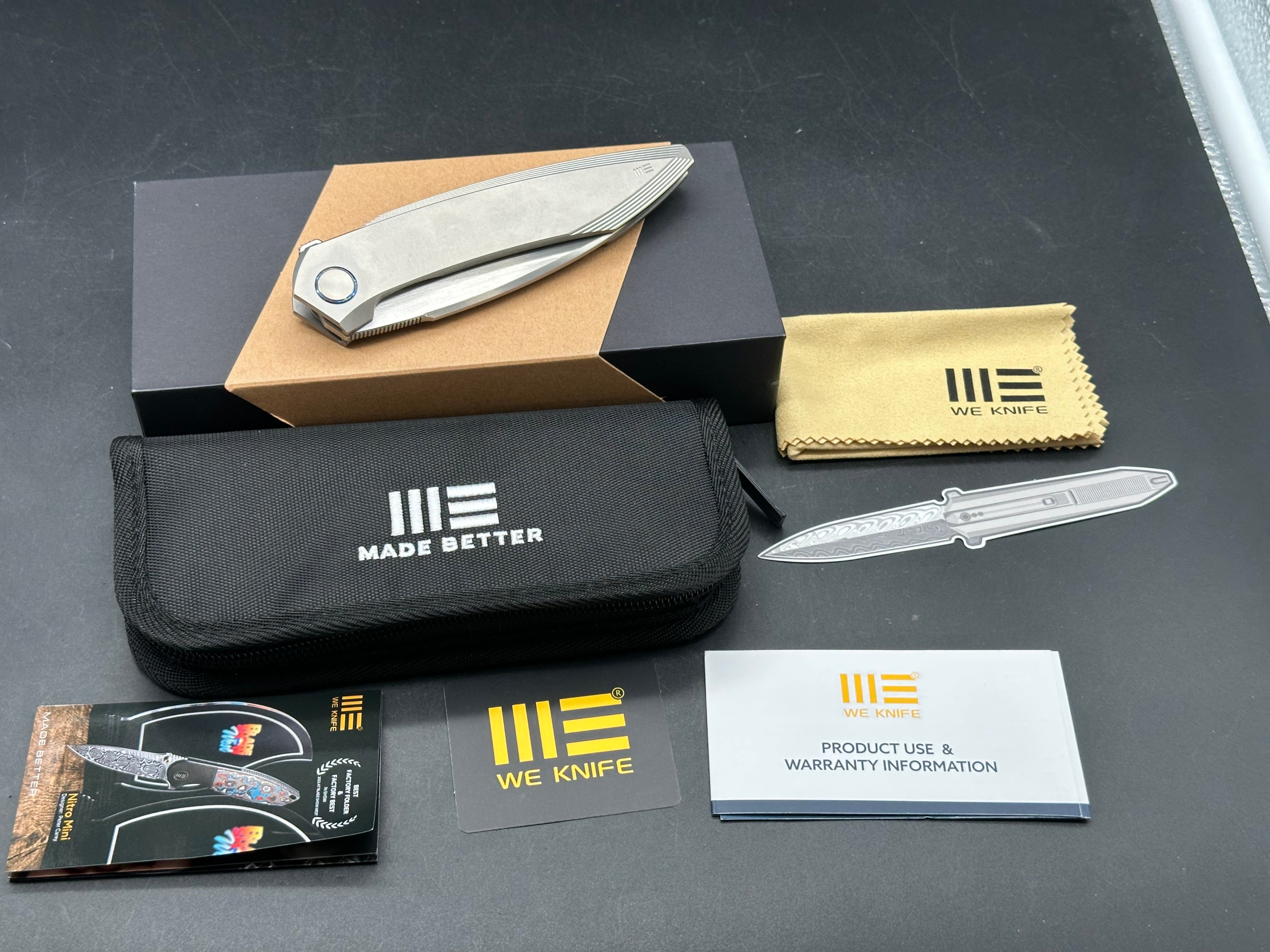 WE Knife Co. Fluxor Liner Lock Knife Gray Titanium (4" Hand Satin)