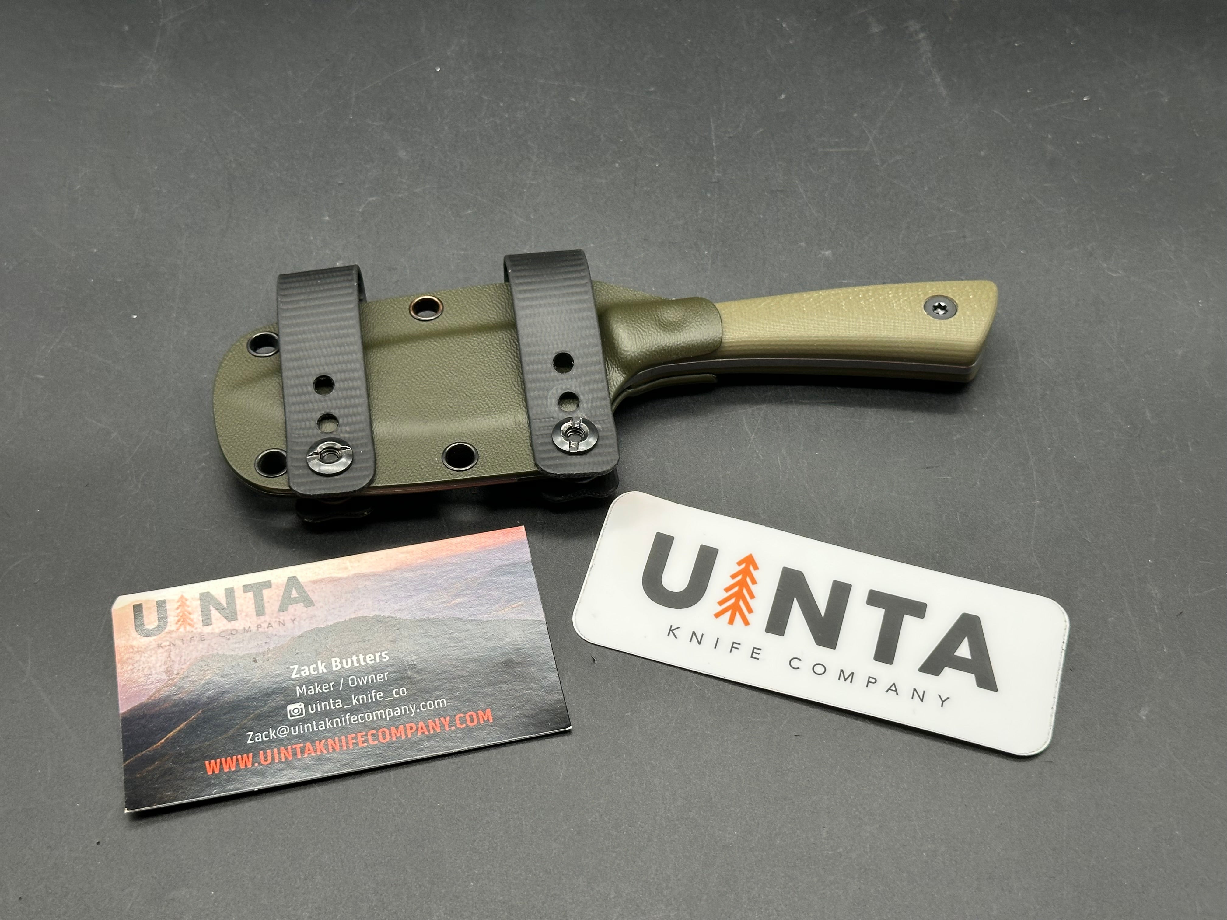 Uinta Hunter v2 3" AEB-L OD Green G10 Scales plus Kydex Sheath