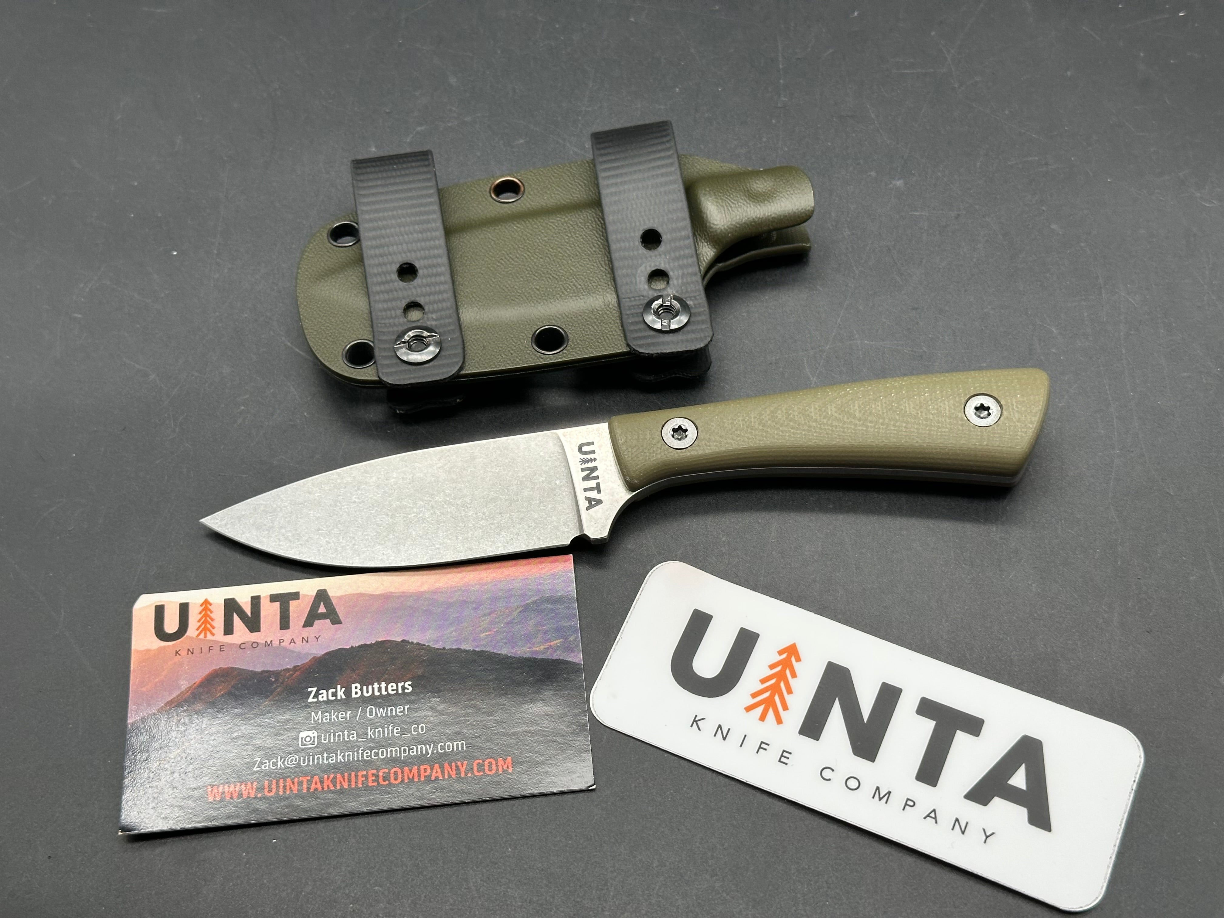 Uinta Hunter v2 3" AEB-L OD Green G10 Scales plus Kydex Sheath