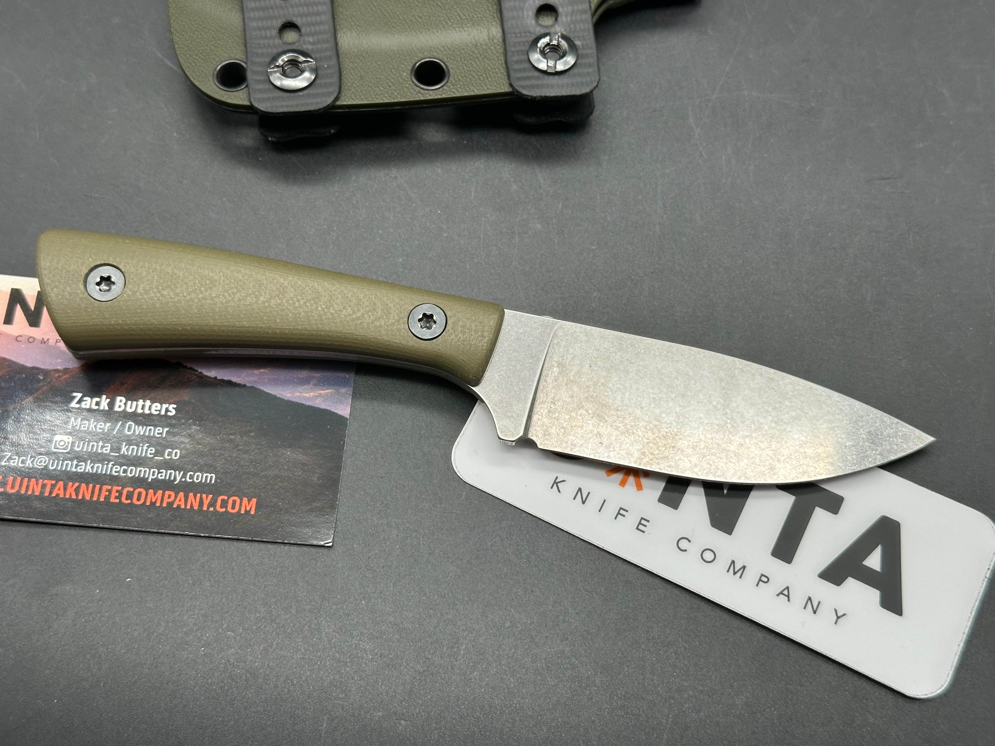 Uinta Hunter v2 3" AEB-L OD Green G10 Scales plus Kydex Sheath