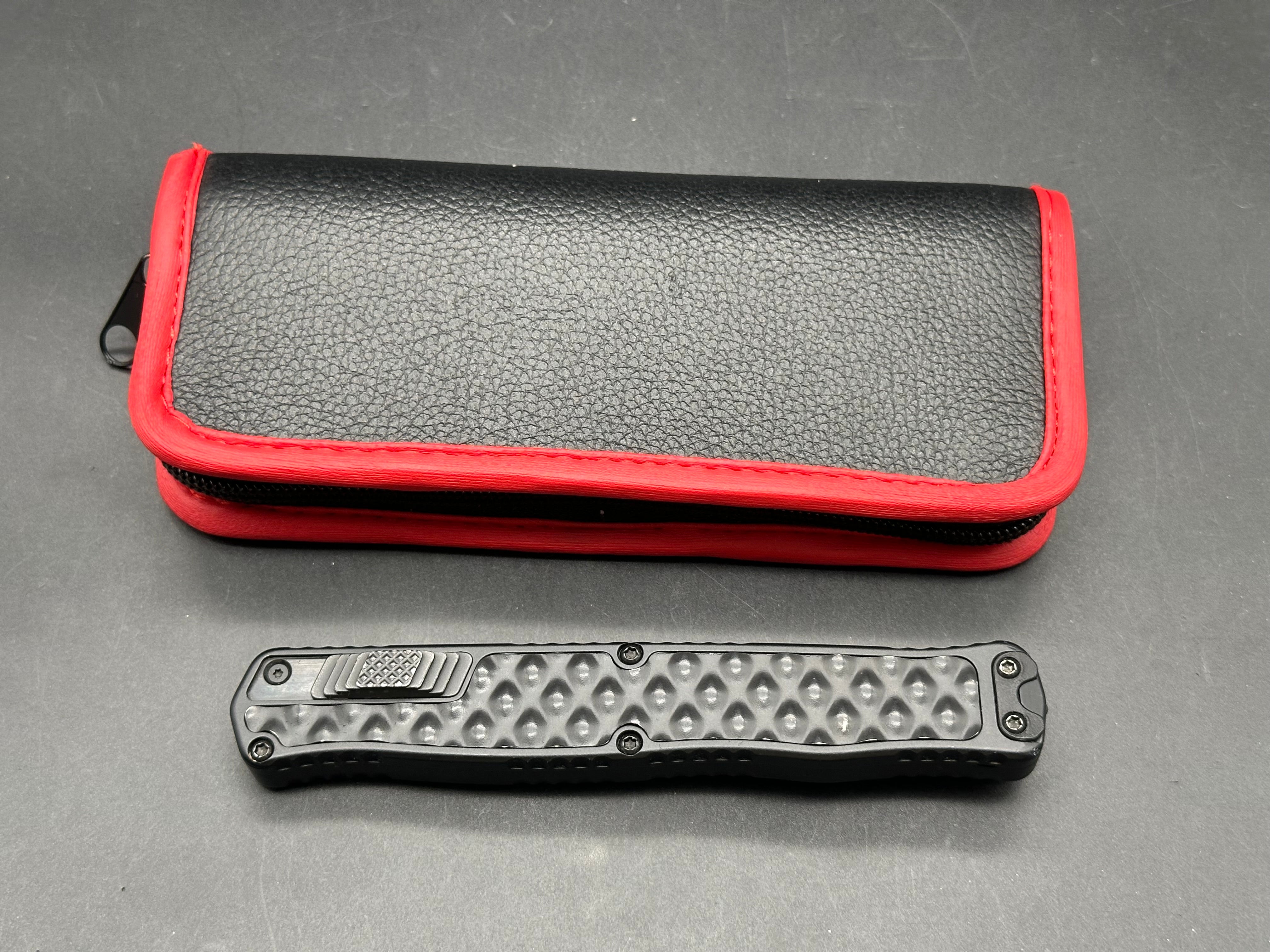 Heretic Cleric II Tanto Auto Knife Black Chassis W/Stainless Inlay (4.2" Black)