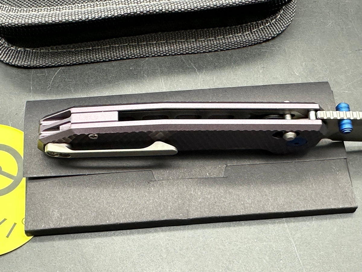 CIVIVI ELITE TESSERA PURPLE DIAMOND PATTERN ALUMINUM HANDLE S35VN DROP POINT
