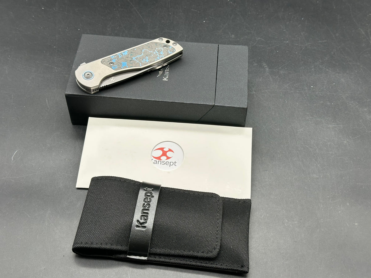KANSEPT PTARMIGAN BEAD BLAST TITANIUM/ARCTIC STORM FATCARBON HANDLE 3.12" GRAY TICN COATED S35VN