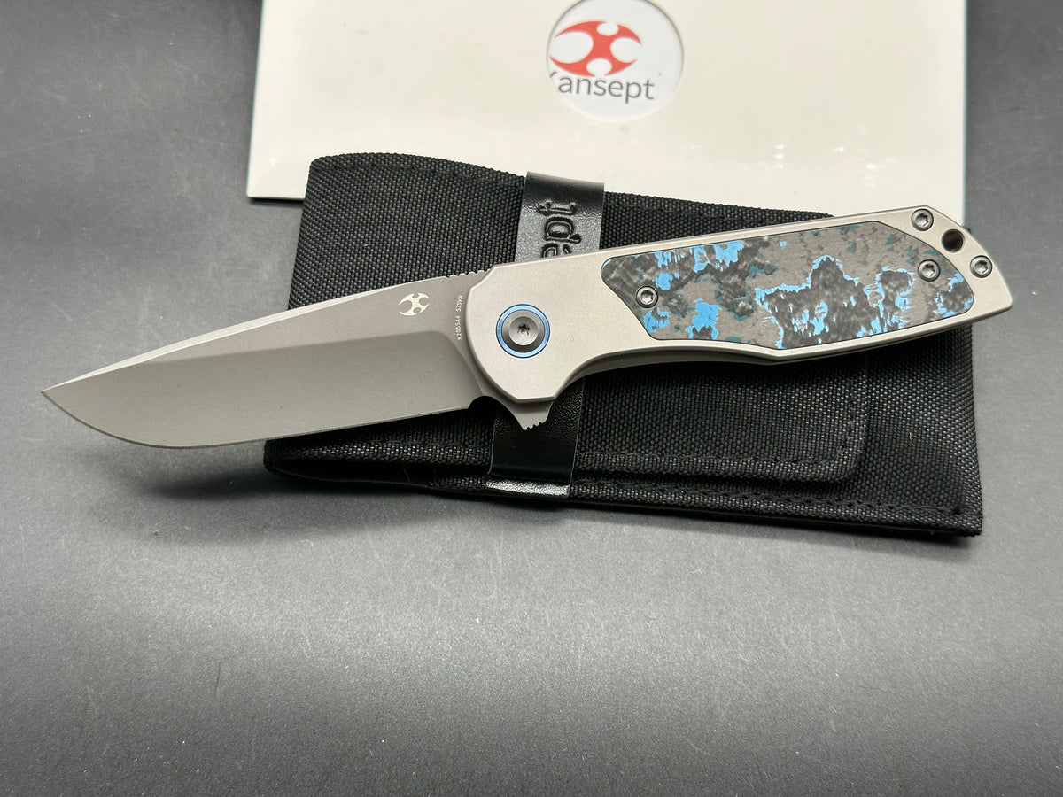 KANSEPT PTARMIGAN BEAD BLAST TITANIUM/ARCTIC STORM FATCARBON HANDLE 3.12" GRAY TICN COATED S35VN