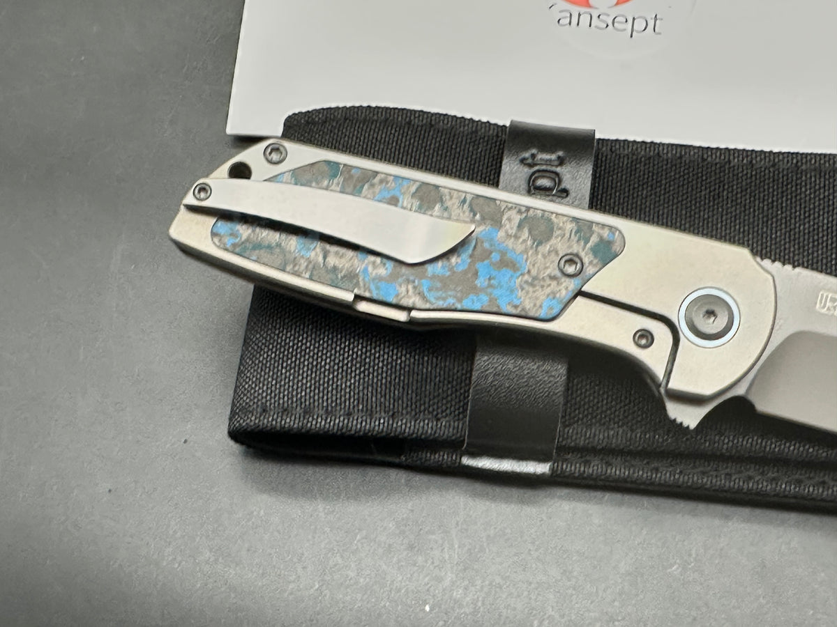 KANSEPT PTARMIGAN BEAD BLAST TITANIUM/ARCTIC STORM FATCARBON HANDLE 3.12" GRAY TICN COATED S35VN