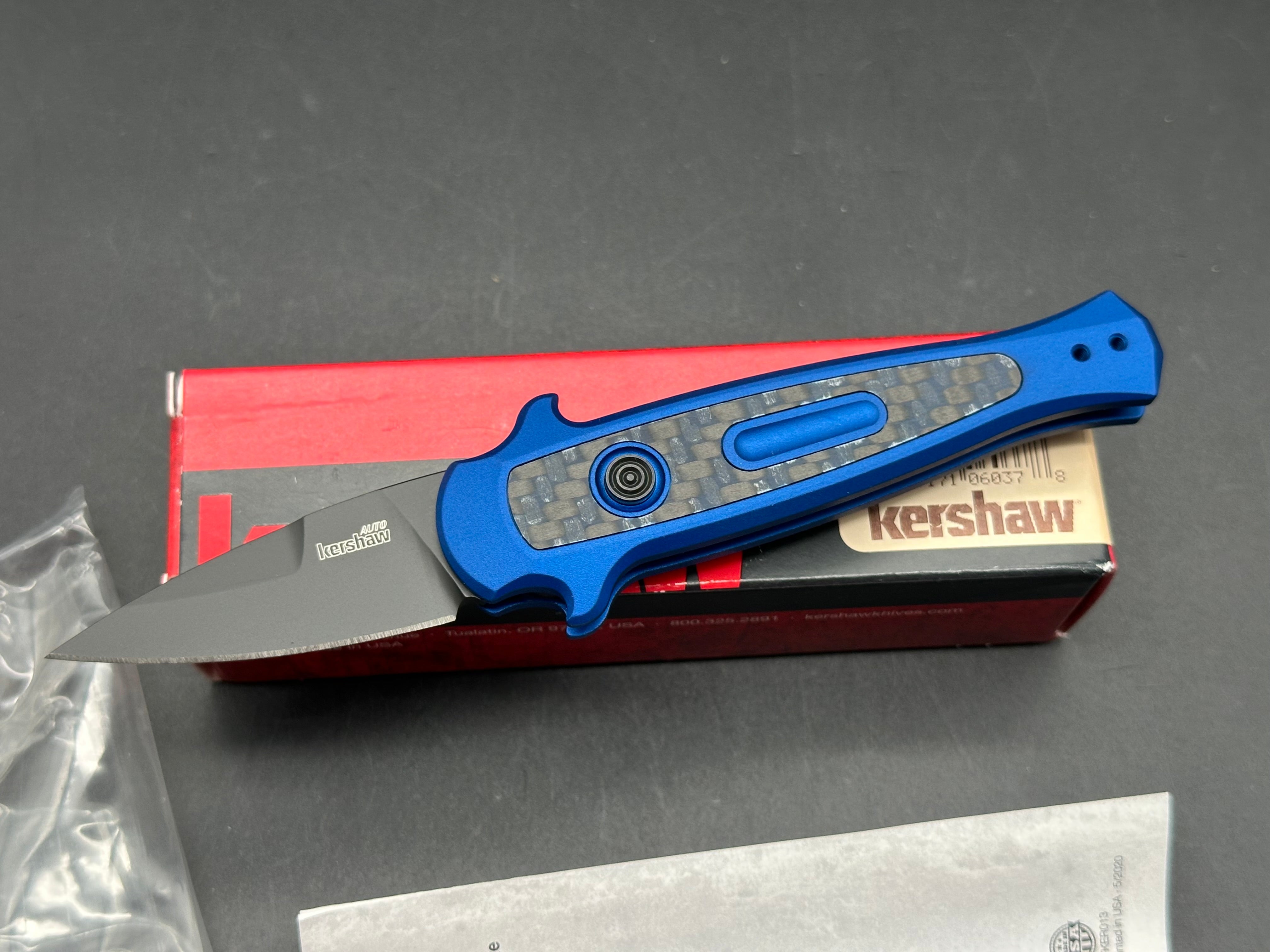 Kershaw Launch 12 CA Legal Mini Stiletto Automatic Knife Blue (1.9" Black)