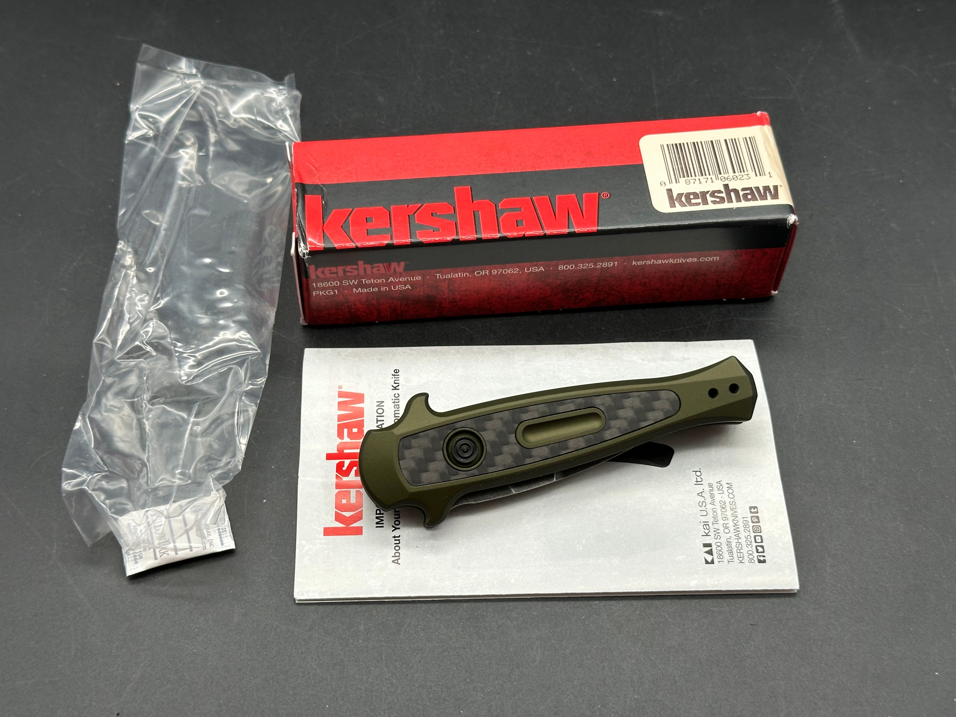 Kershaw Launch 12CA Legal Stiletto Automatic Knife OD Green (1.9" SW)