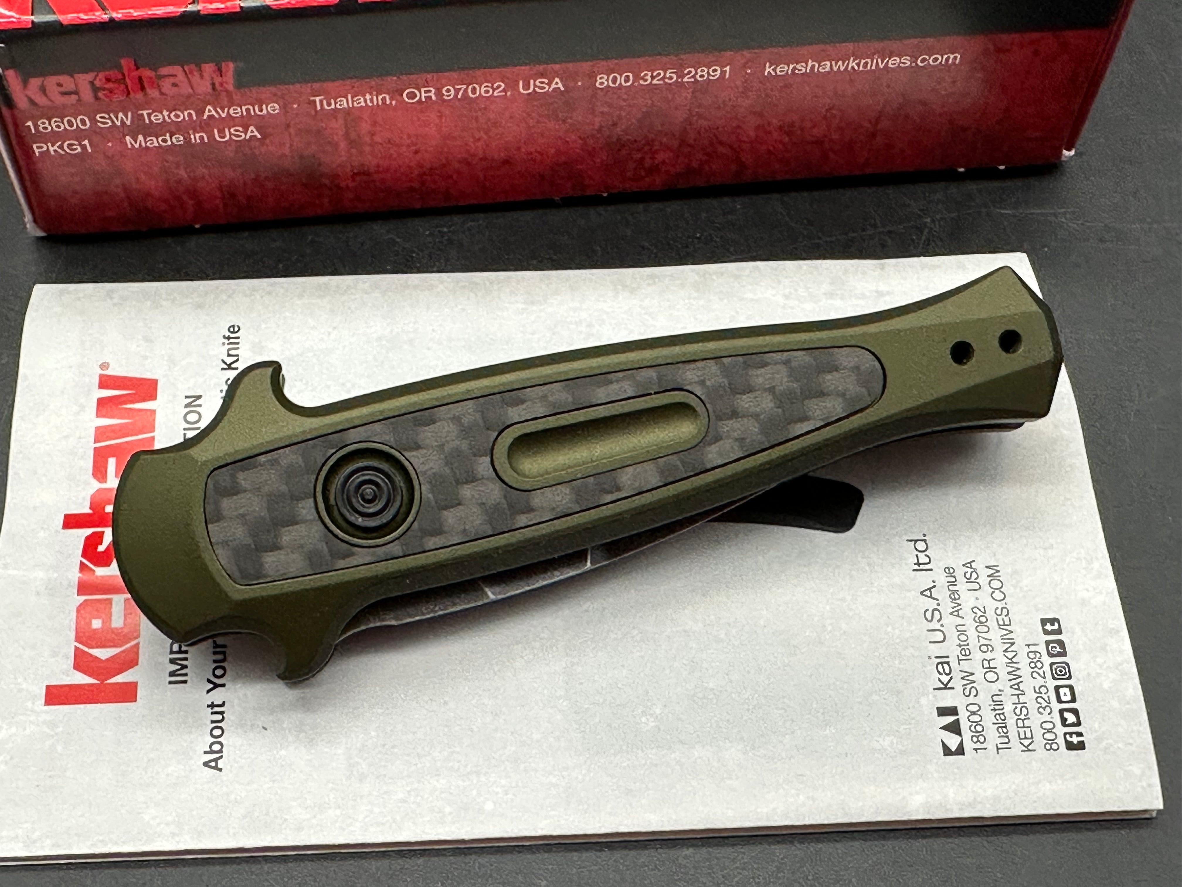 Kershaw Launch 12CA Legal Stiletto Automatic Knife OD Green (1.9" SW)
