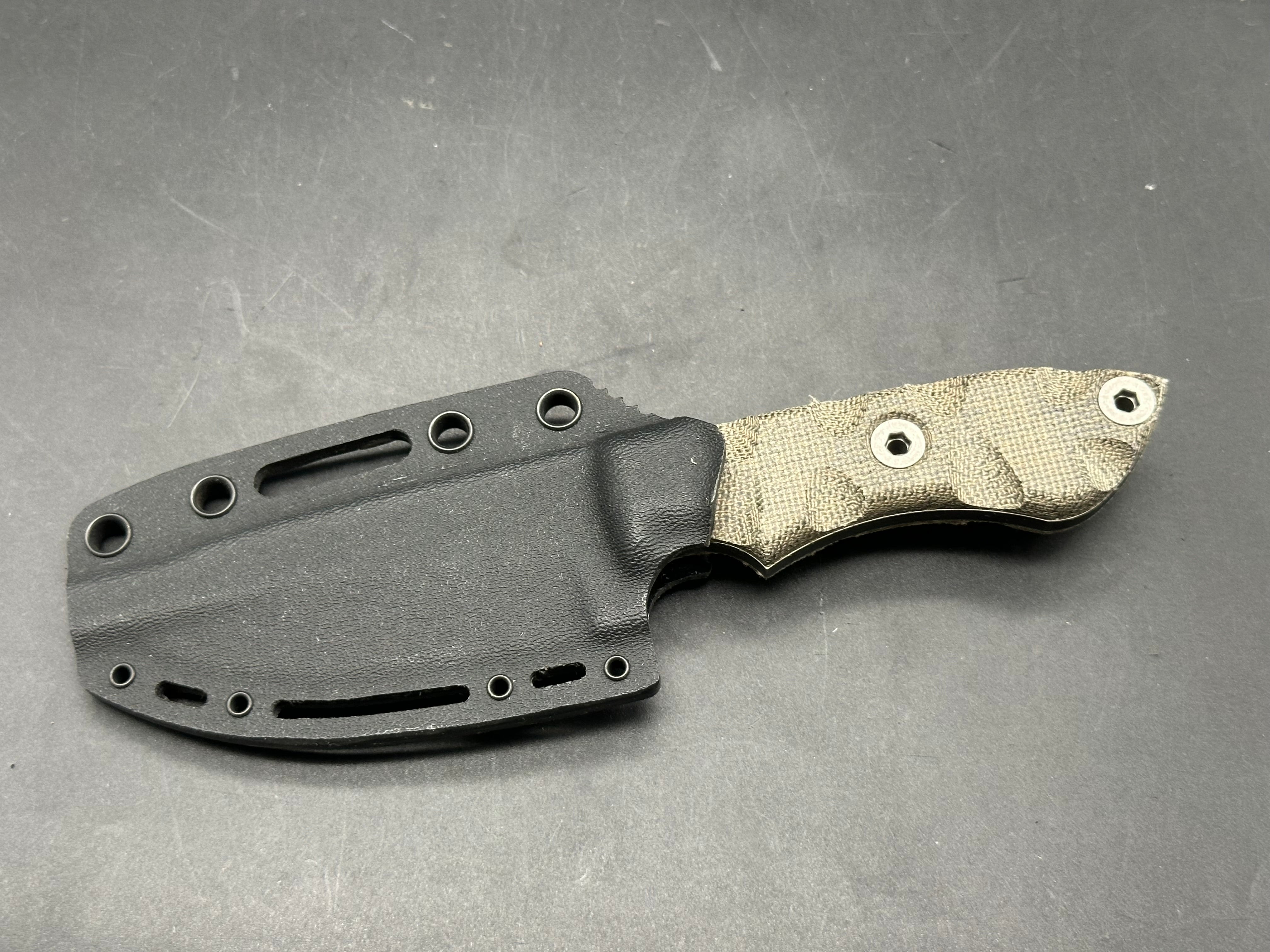 TKell Knives Raider in AEB-L with nickel boron coating, green micarta scales