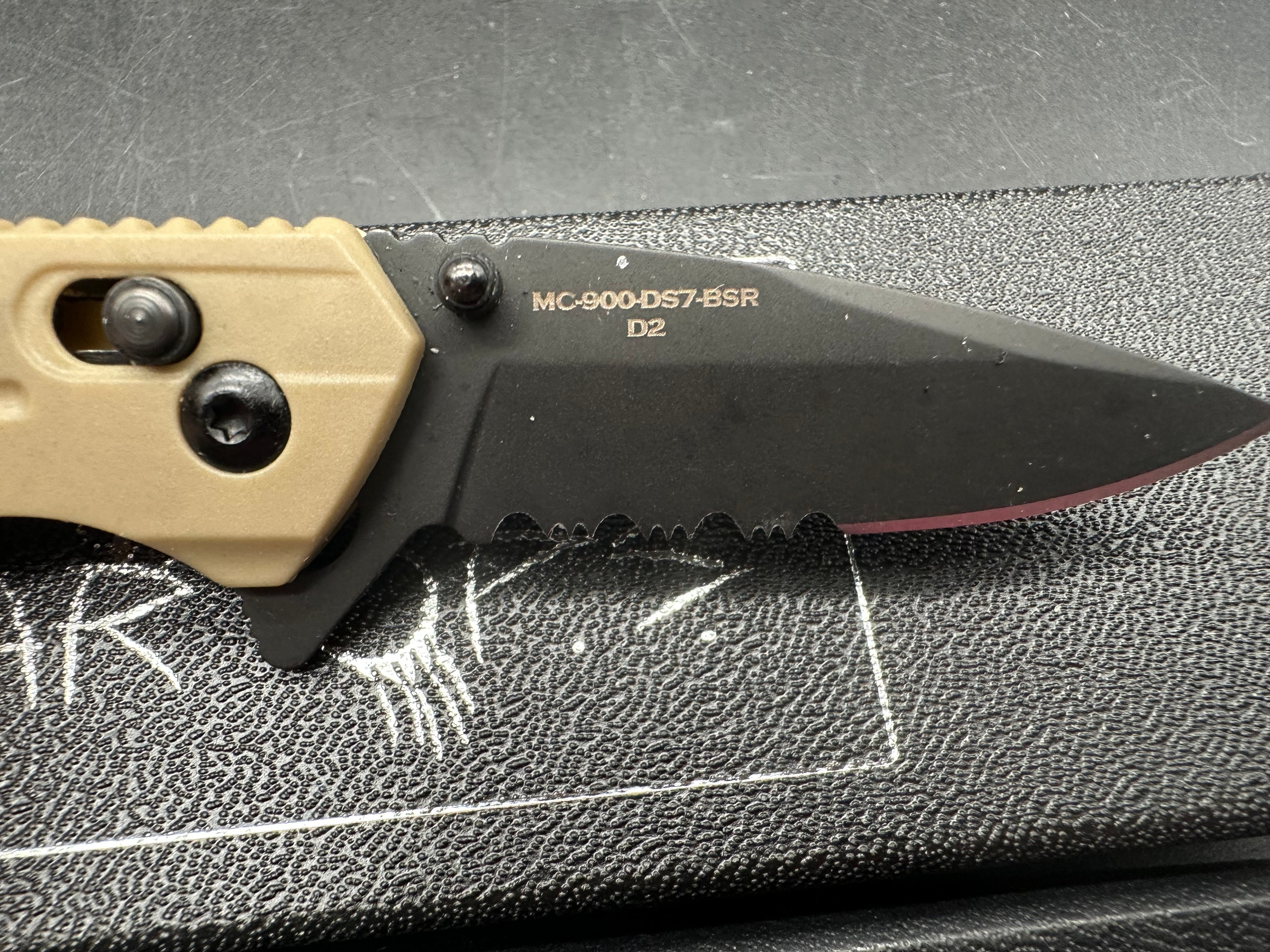 2 Knife deal : Bear OPS Rancor D2 Black and Tan Serrated Black Zytel Handles
