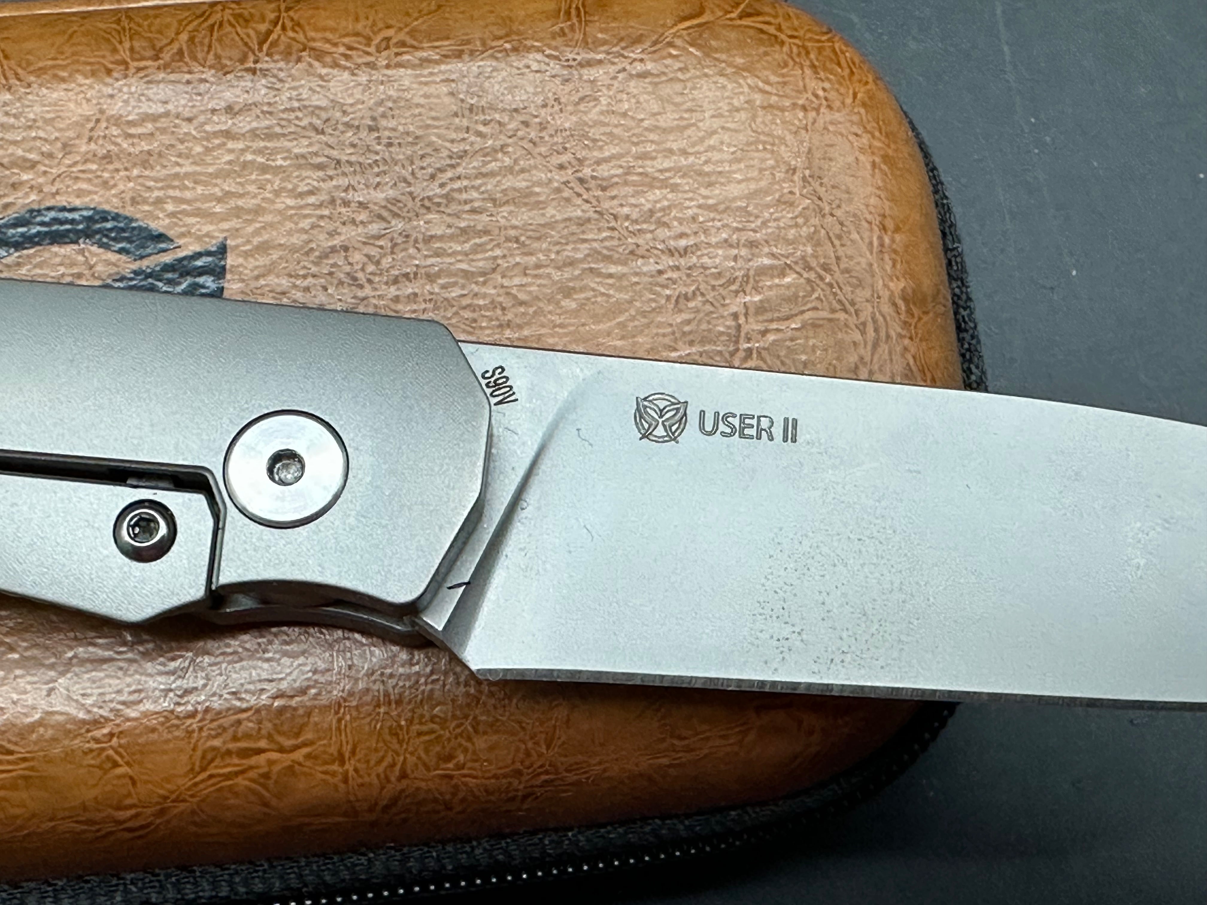 PMP Knives User II Frame Lock Knife Gray Titanium (3" Bead Blast)
