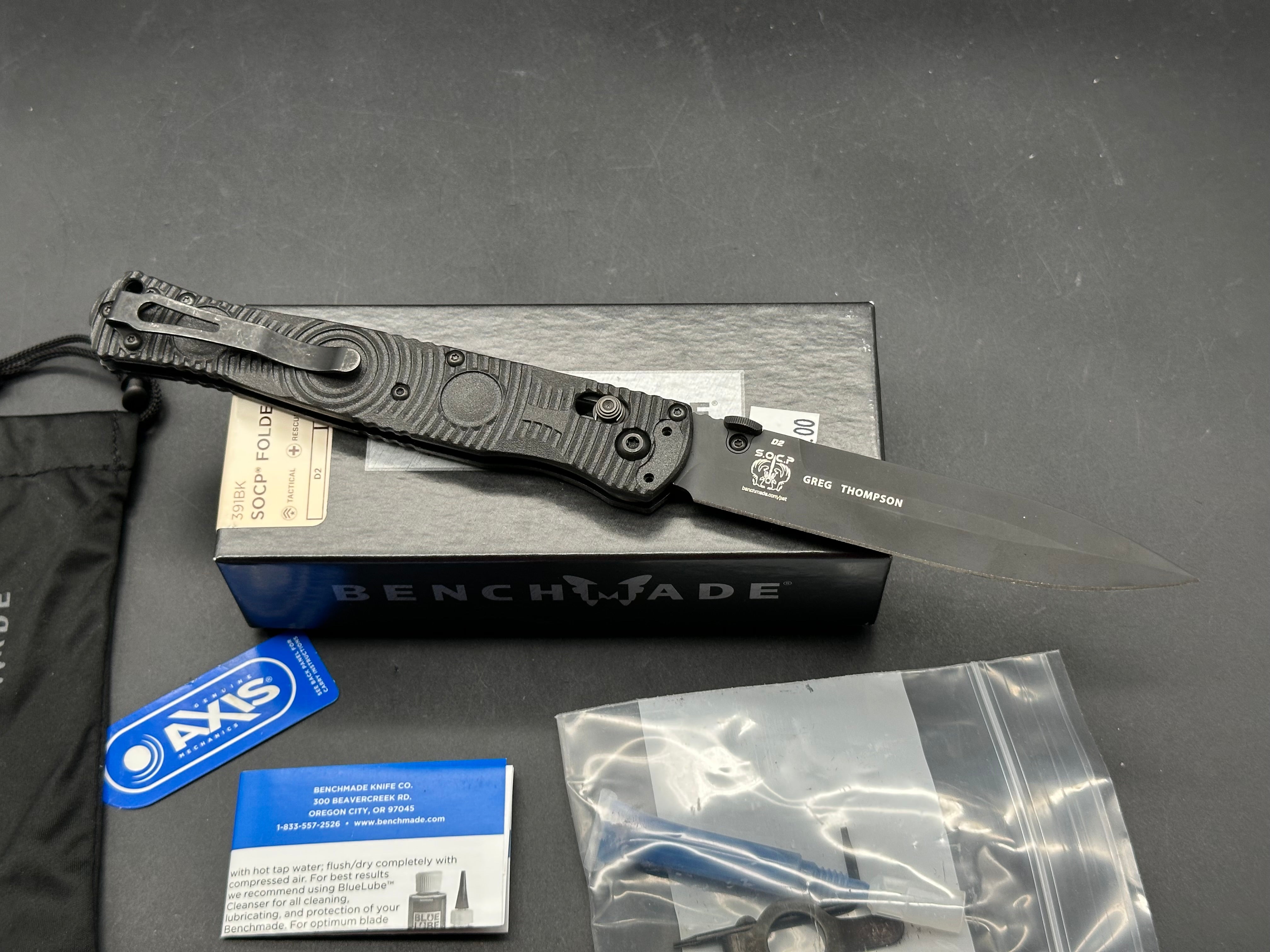 Benchmade SOCP Tactical Folder AXIS Lock Knife CF-Elite™ (4.5" Black)