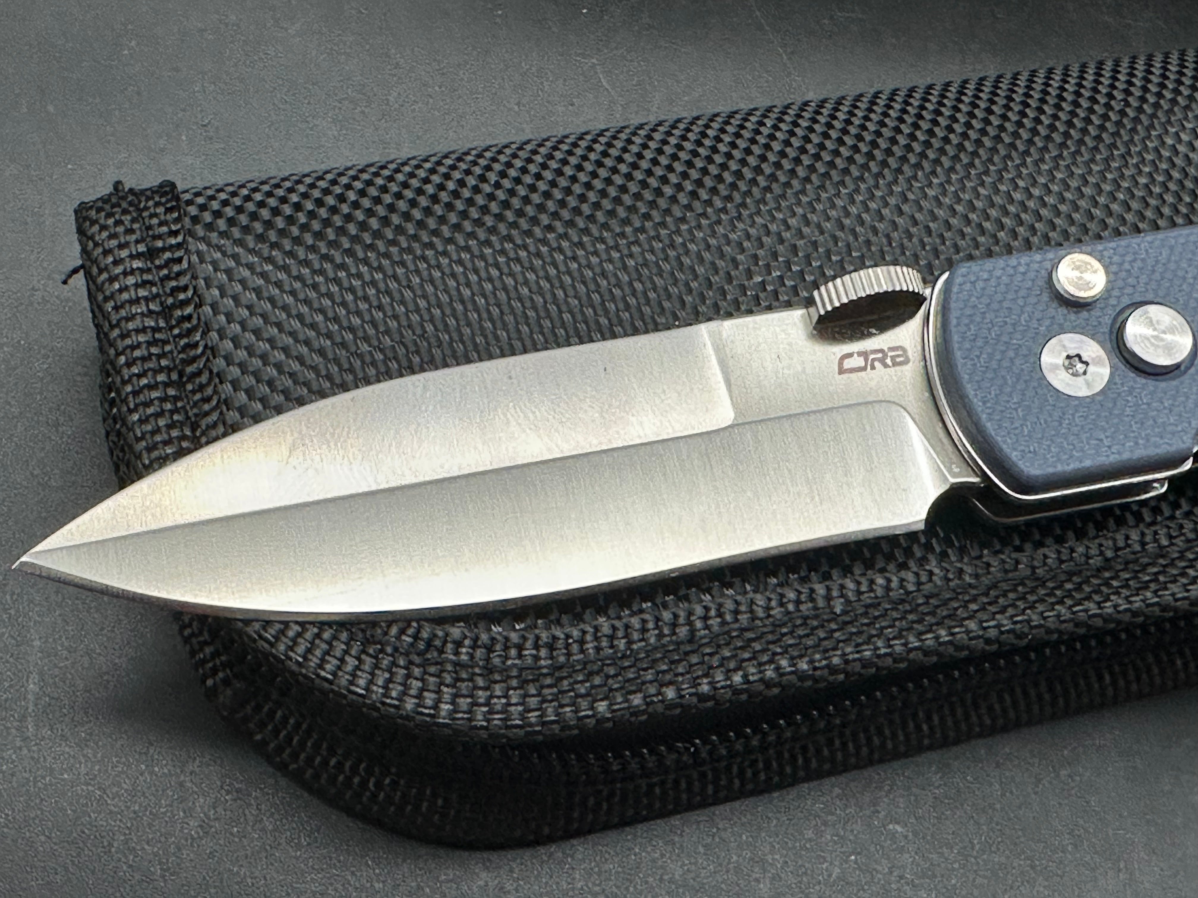 CJRB LOCUST FOLDING KNIFE BLUE G10 HANDLE AR-RPM9 SPEAR POINT PLAIN EDGE