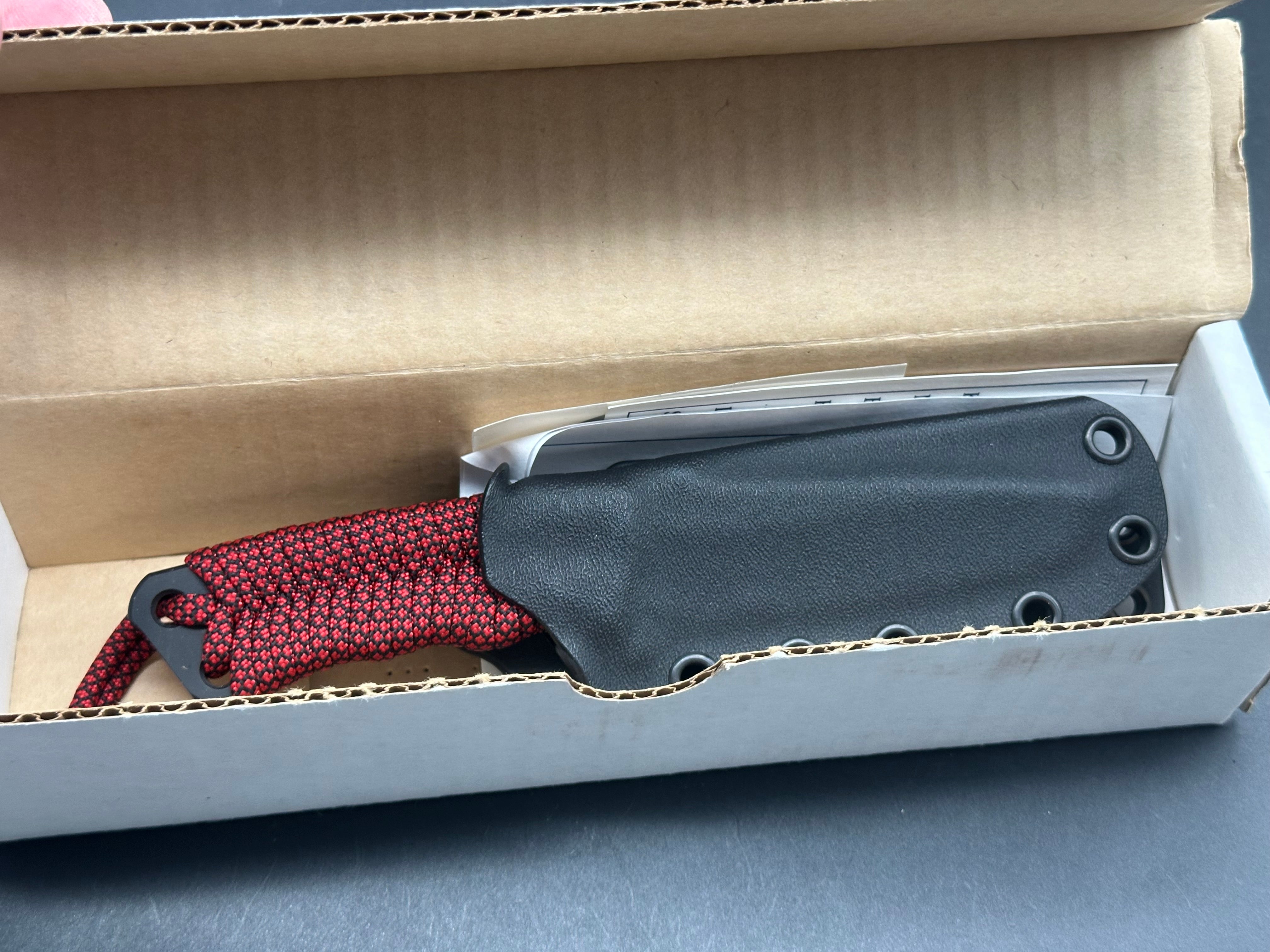 Chris Reeve Professional Soldier S35VN with red/black paracord wrap and custom kydex sheath