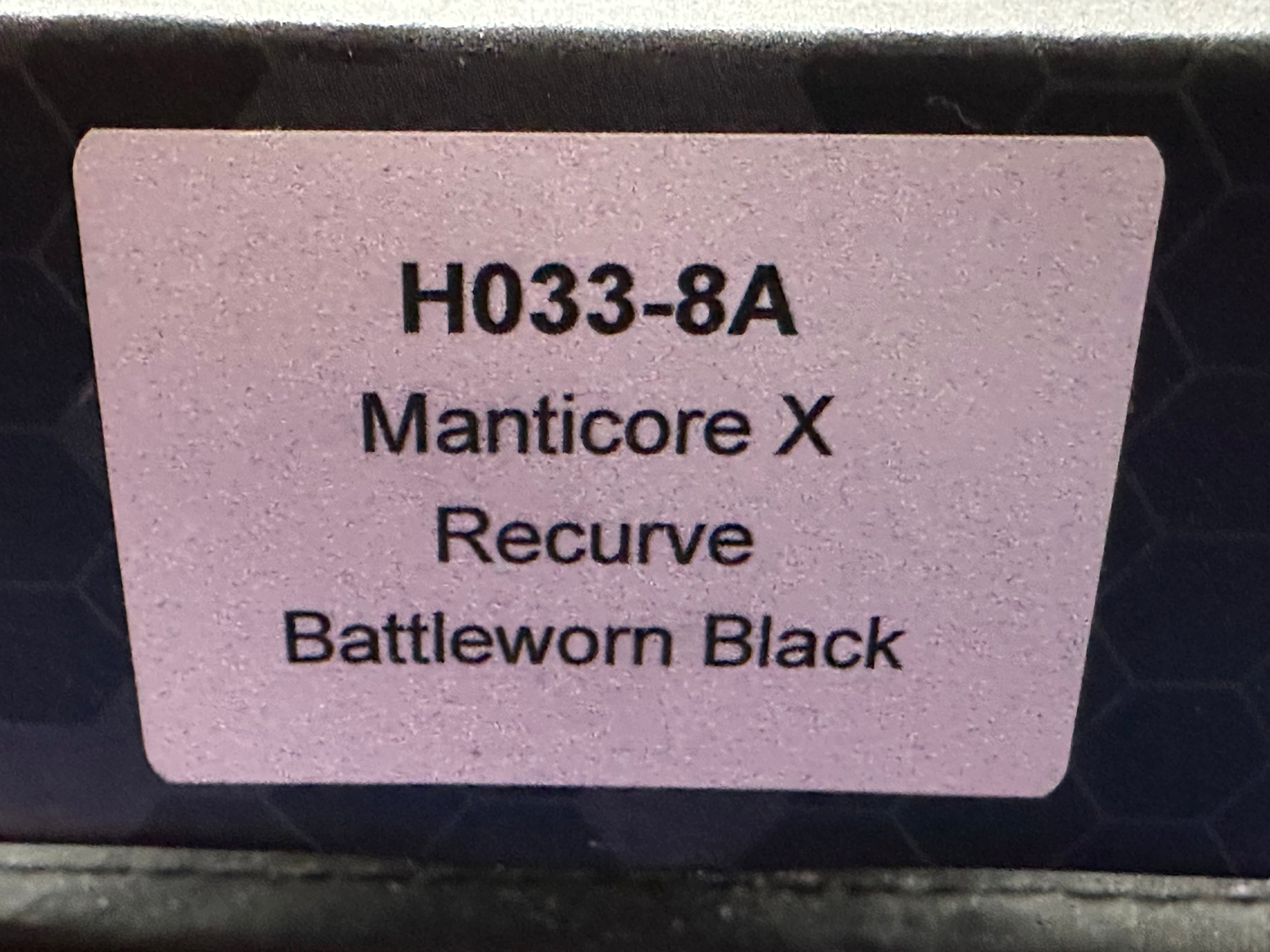Heretic Knives Manticore-X Recurve Battleworn Black Elmax OTF Automatic