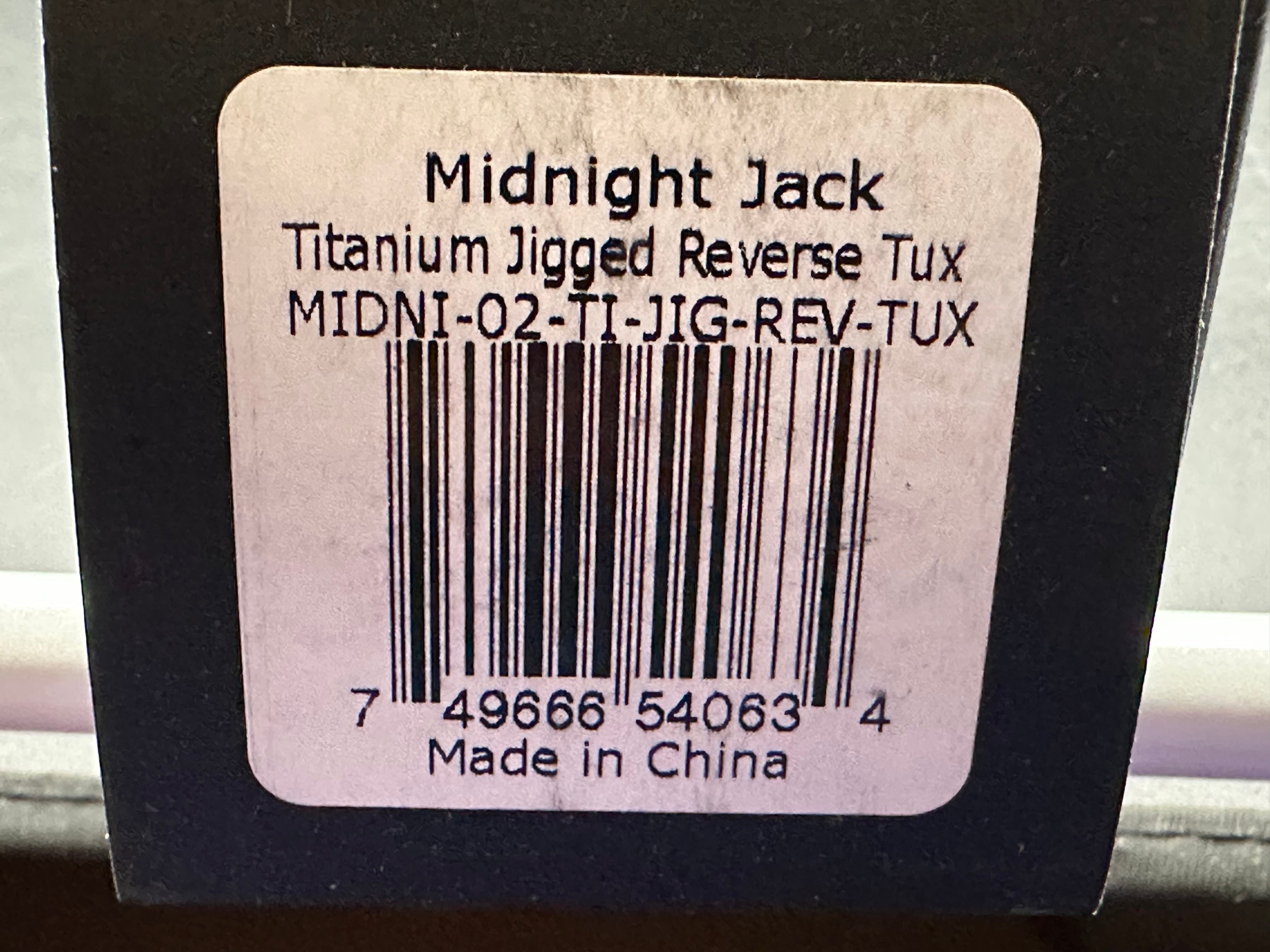 Jack Wolf Knives Midnight Jack - CPM-S90V - Reverse Tux Jigged Titanium